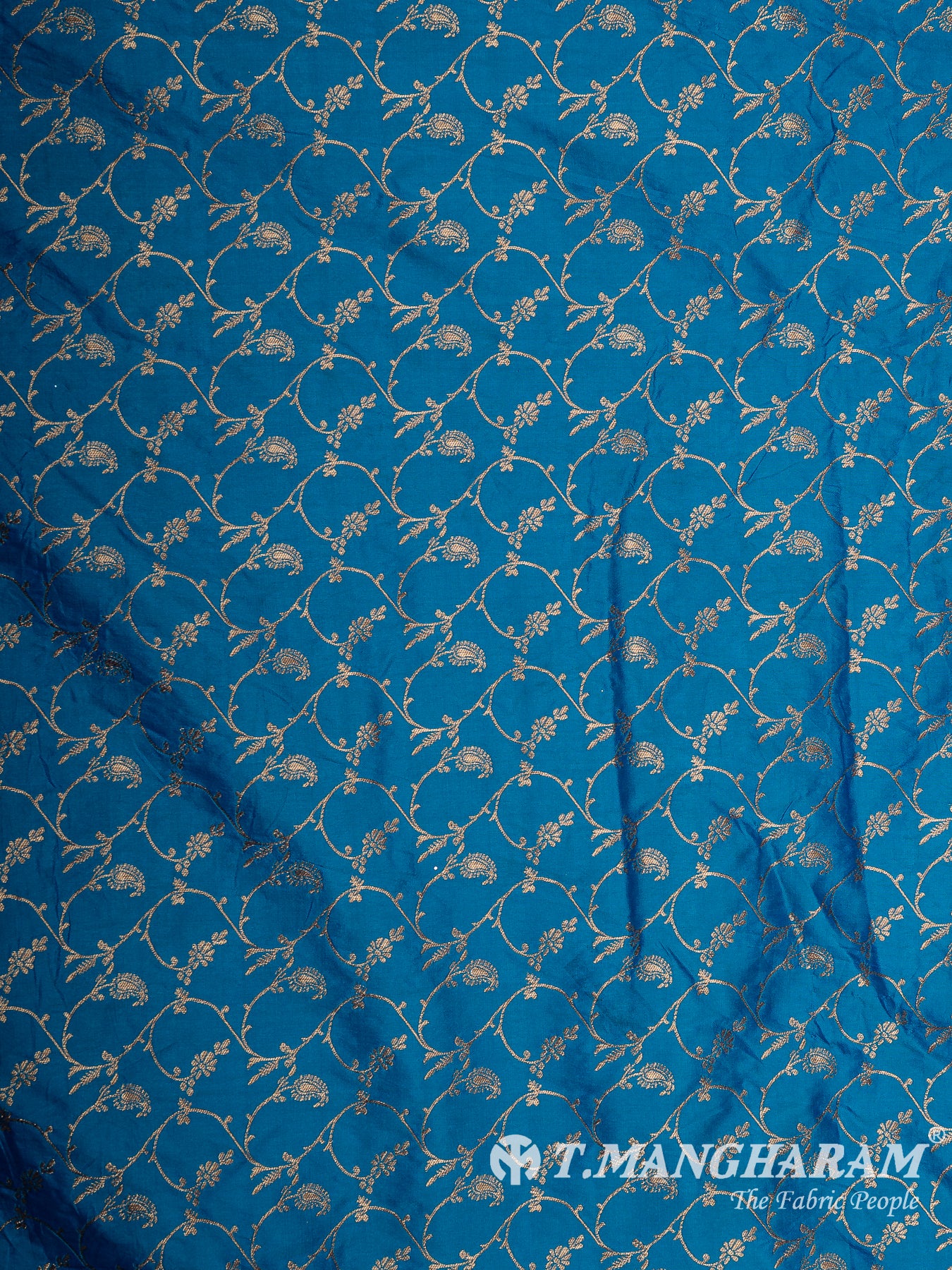 Blue Semi Banaras Fabric - EC12947