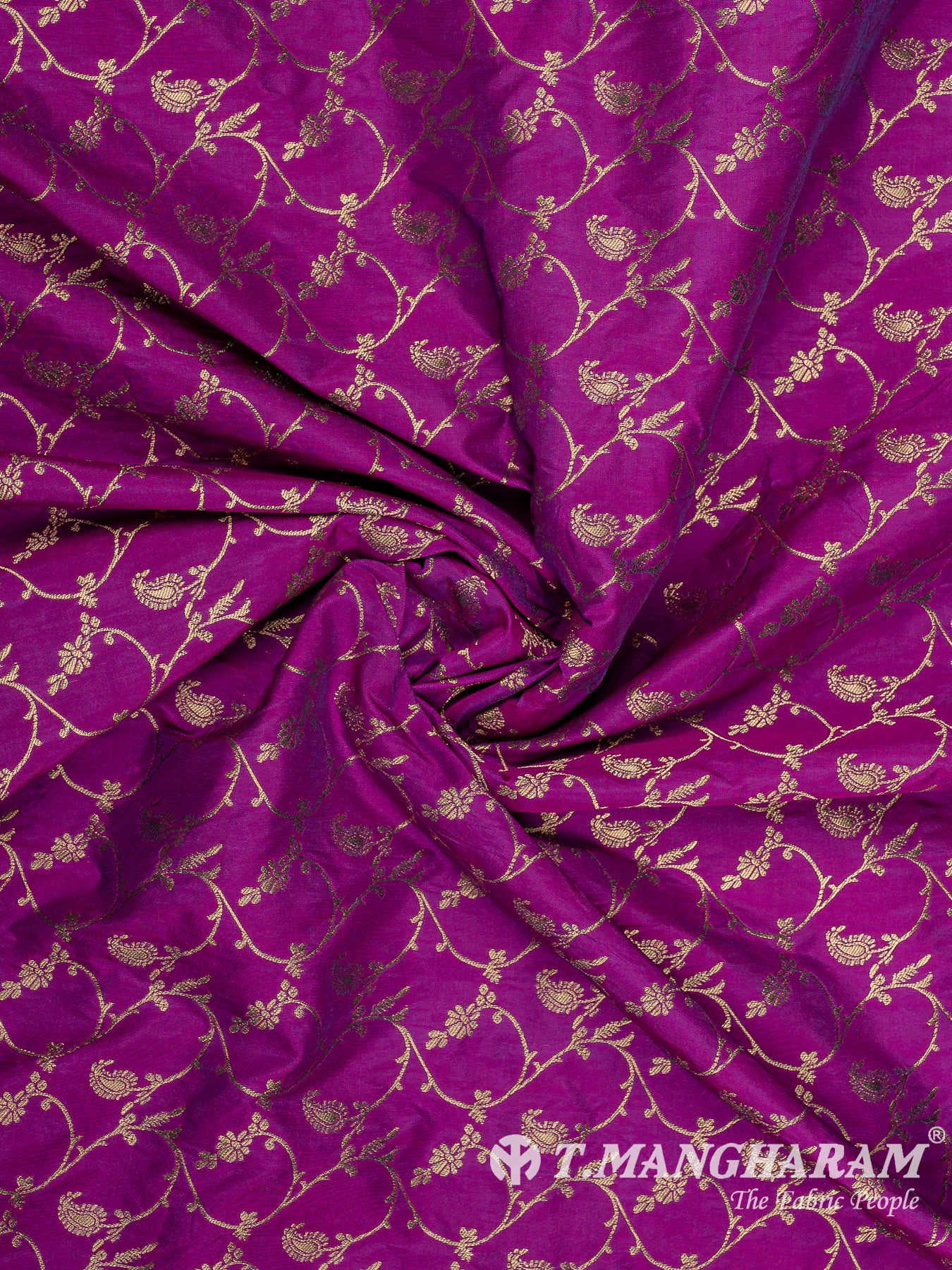 Purple Semi Banaras Fabric - EC12938