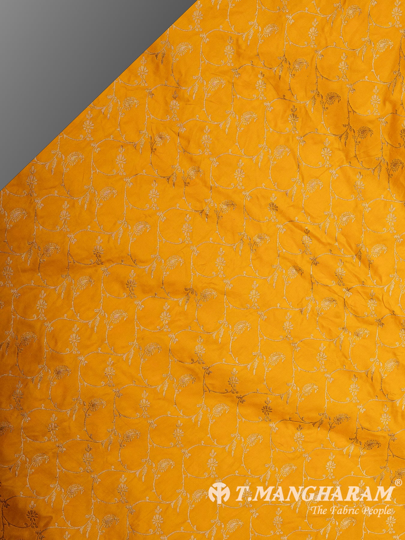 Yellow Semi Banaras Fabric - EC12948
