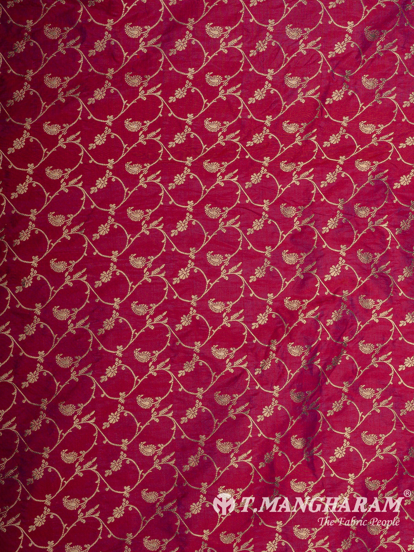 Maroon Semi Banaras Fabric - EC12943