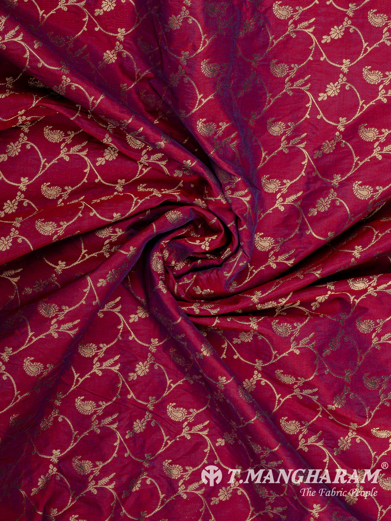 Maroon Semi Banaras Fabric - EC12943