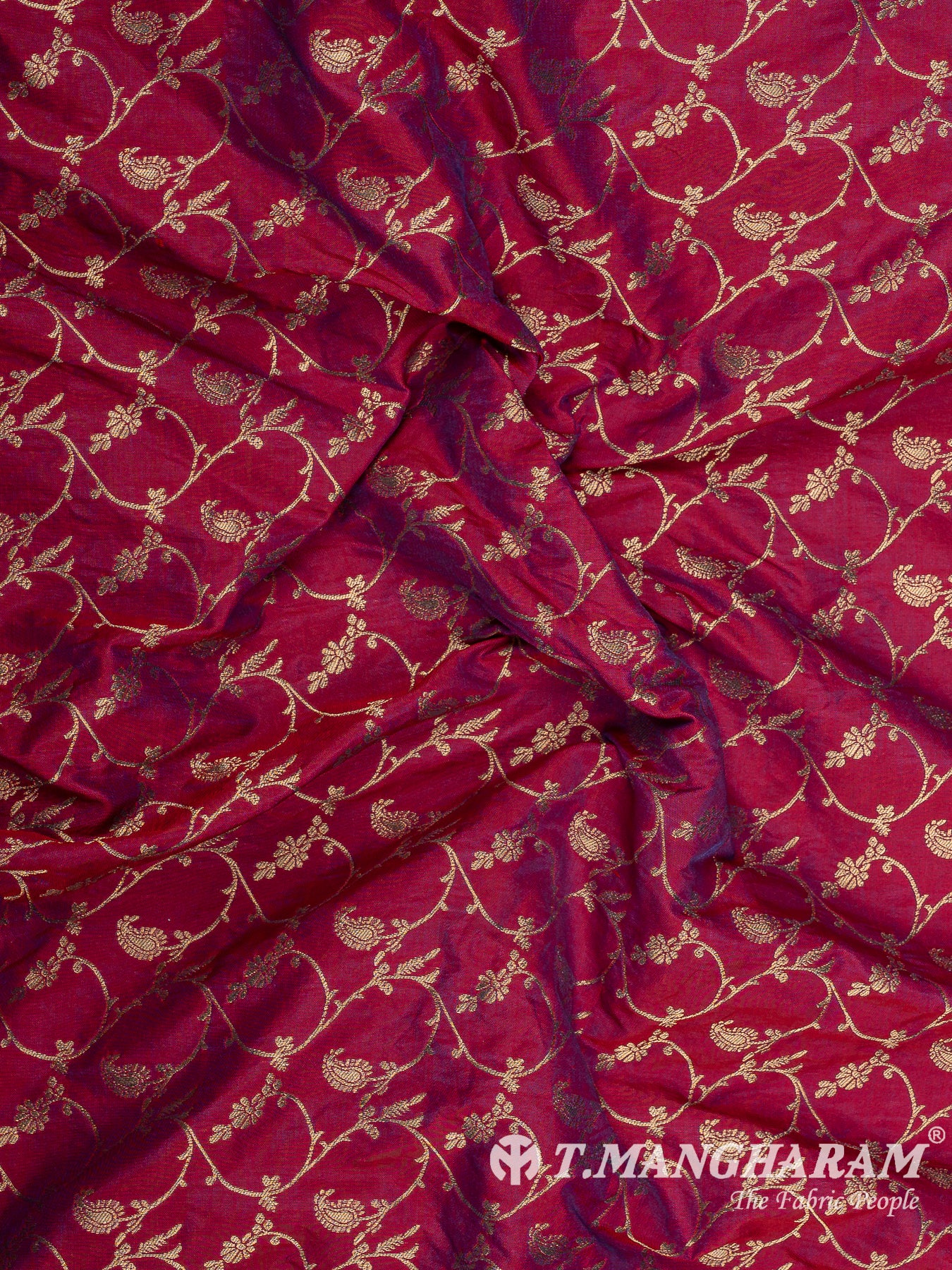 Maroon Semi Banaras Fabric - EC12943