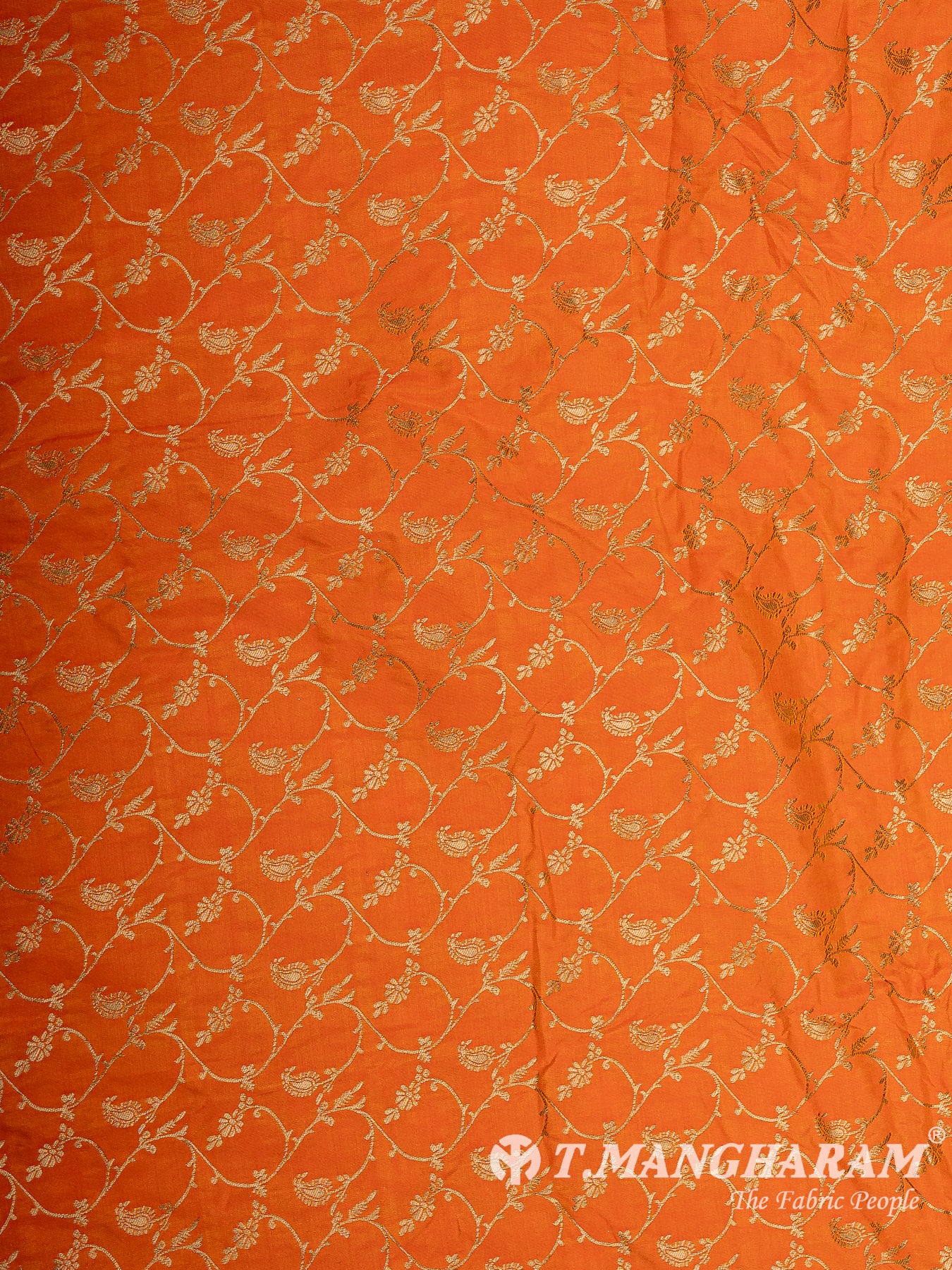 Yellow Semi Banaras Fabric - EC12945