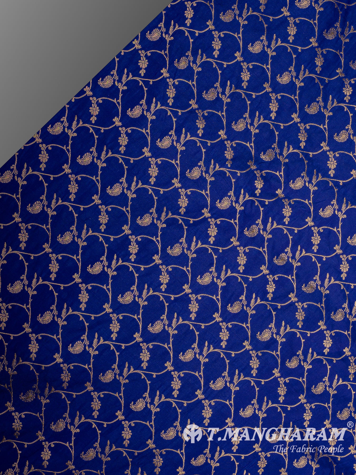 Blue Semi Banaras Fabric - EC12939