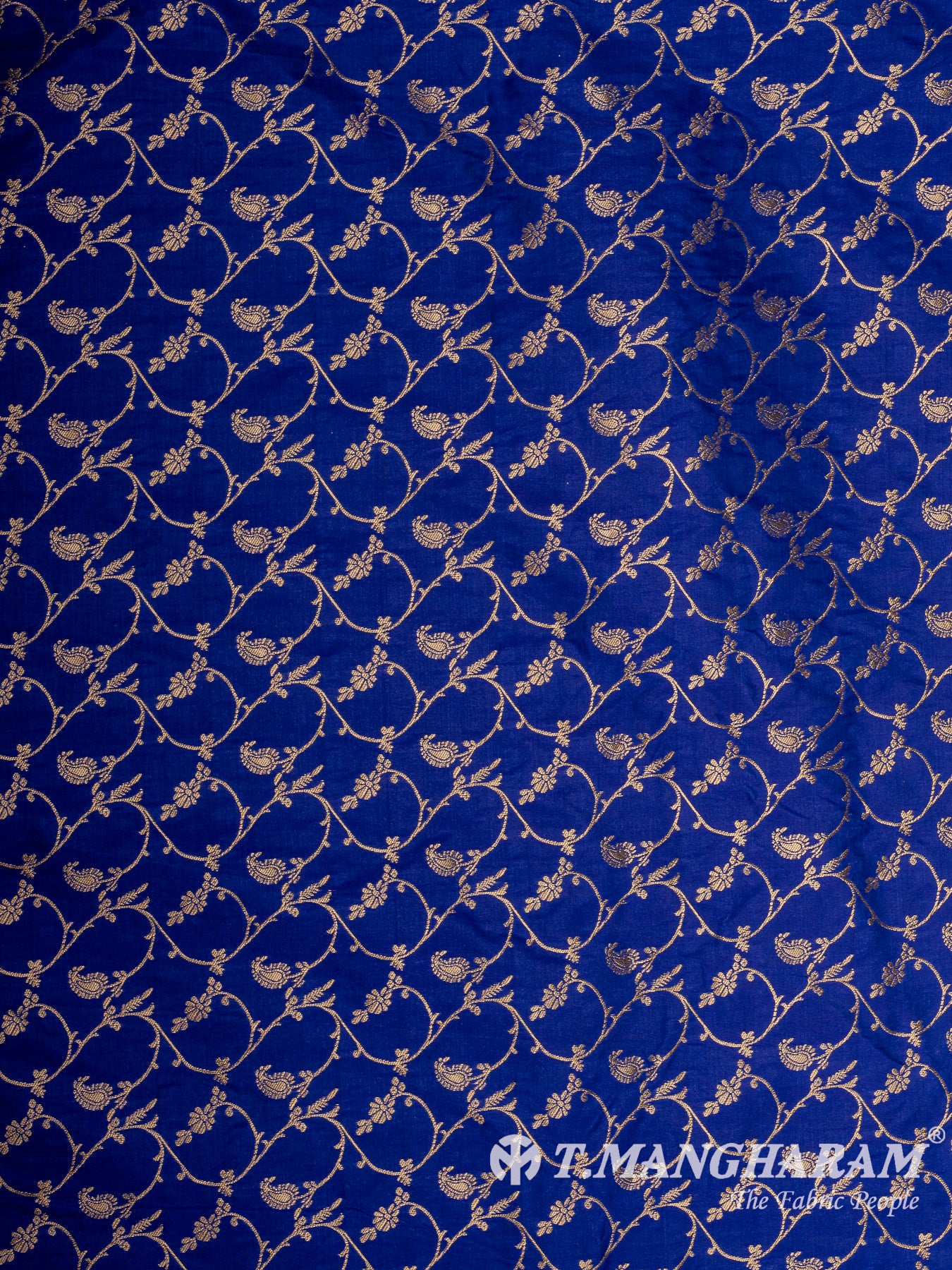 Blue Semi Banaras Fabric - EC12939