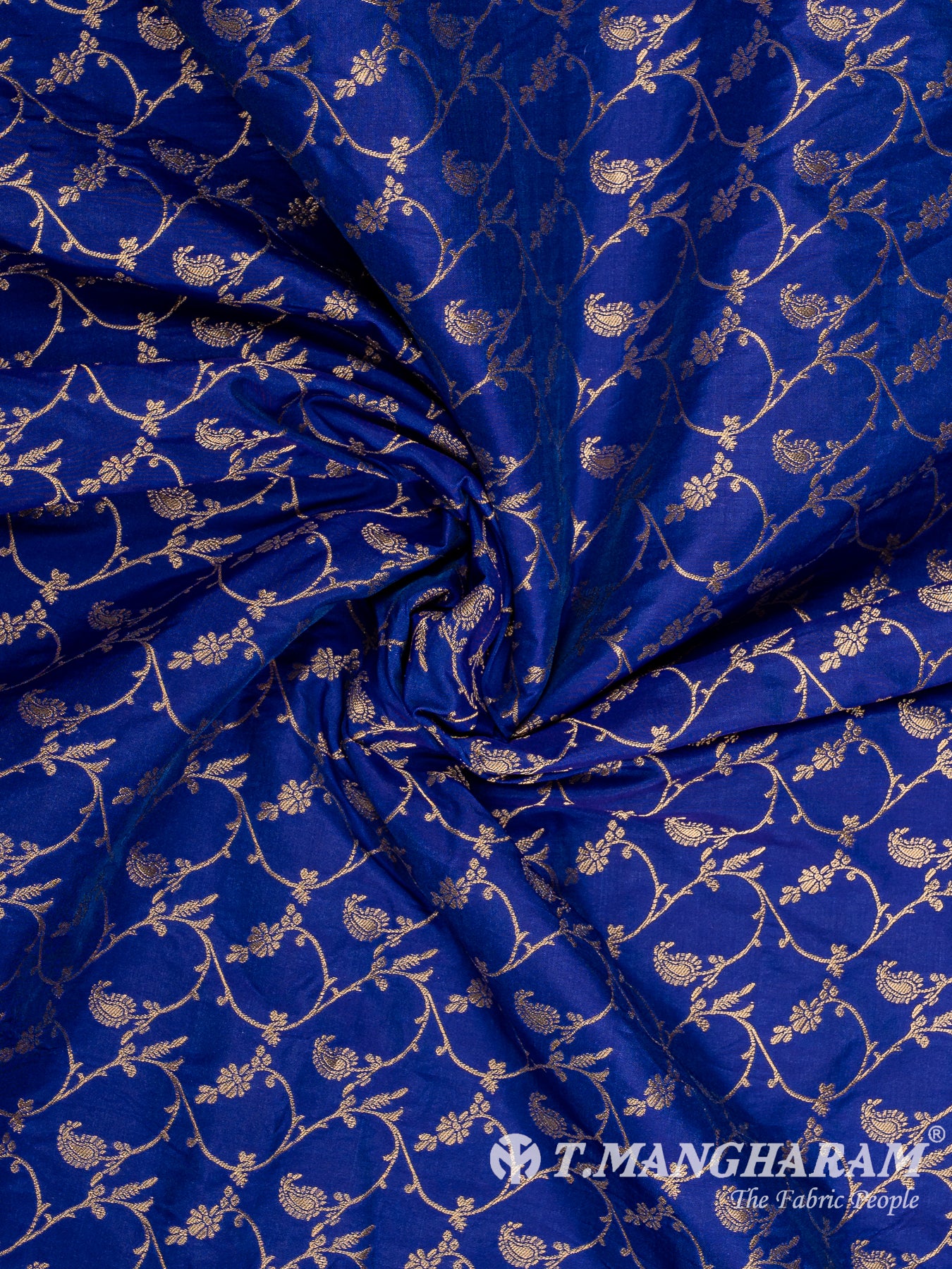 Blue Semi Banaras Fabric - EC12939