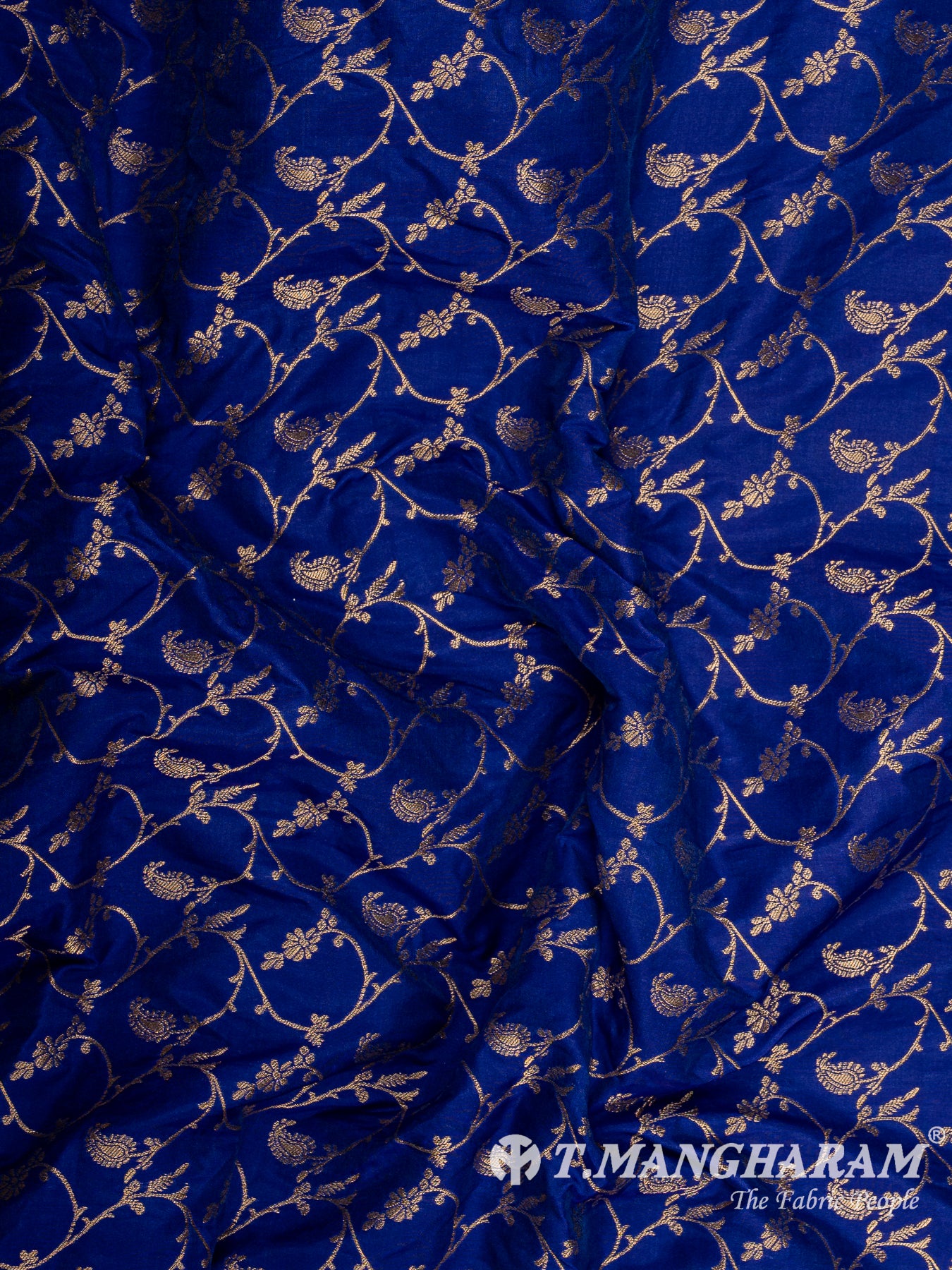 Blue Semi Banaras Fabric - EC12939
