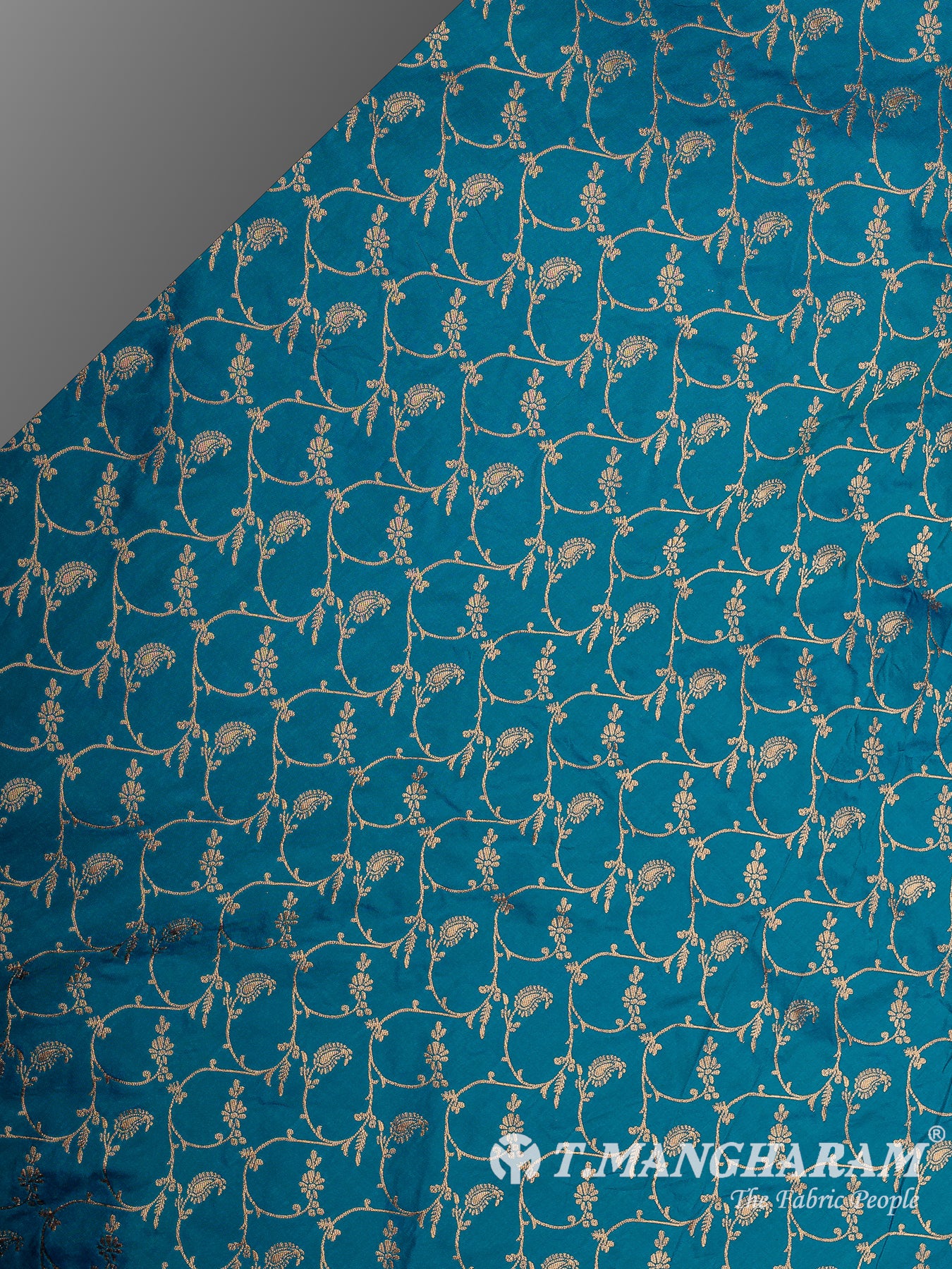 Blue Semi Banaras Fabric - EC12940