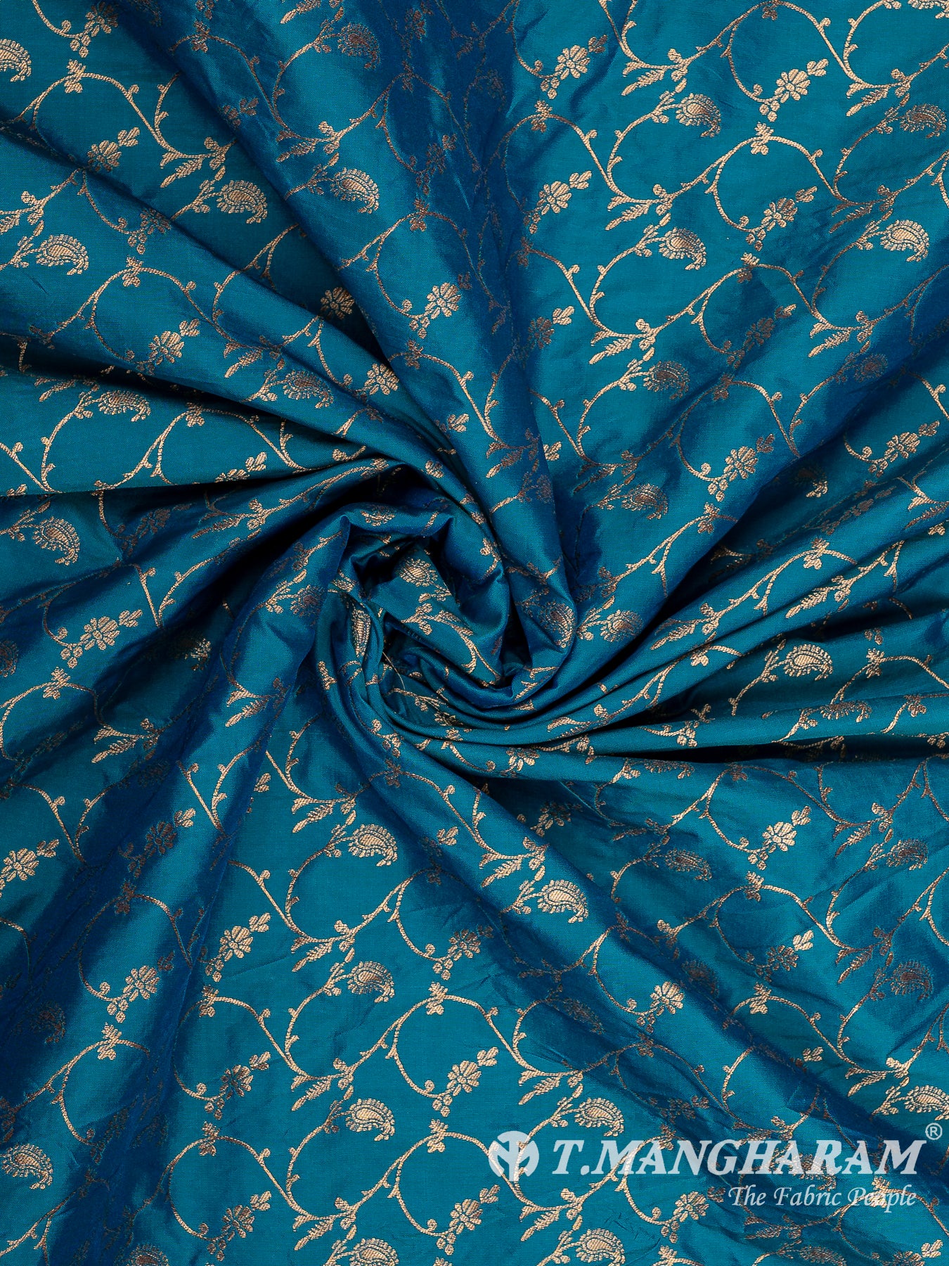 Blue Semi Banaras Fabric - EC12940