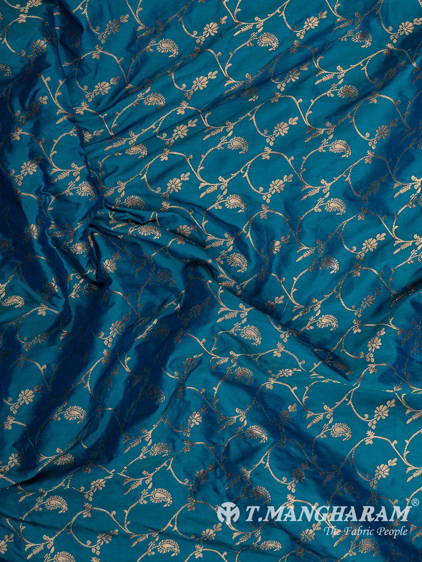 Blue Semi Banaras Fabric - EC12940