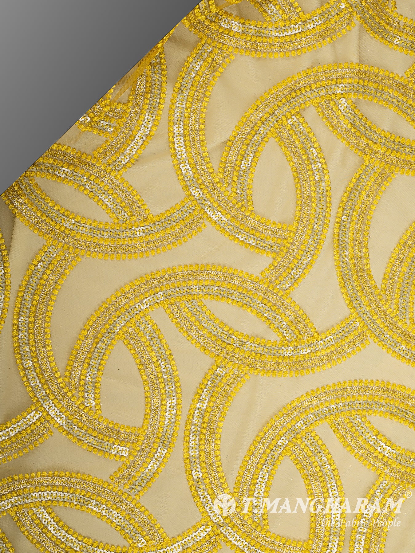 Yellow Fancy Net Fabric - EC12842