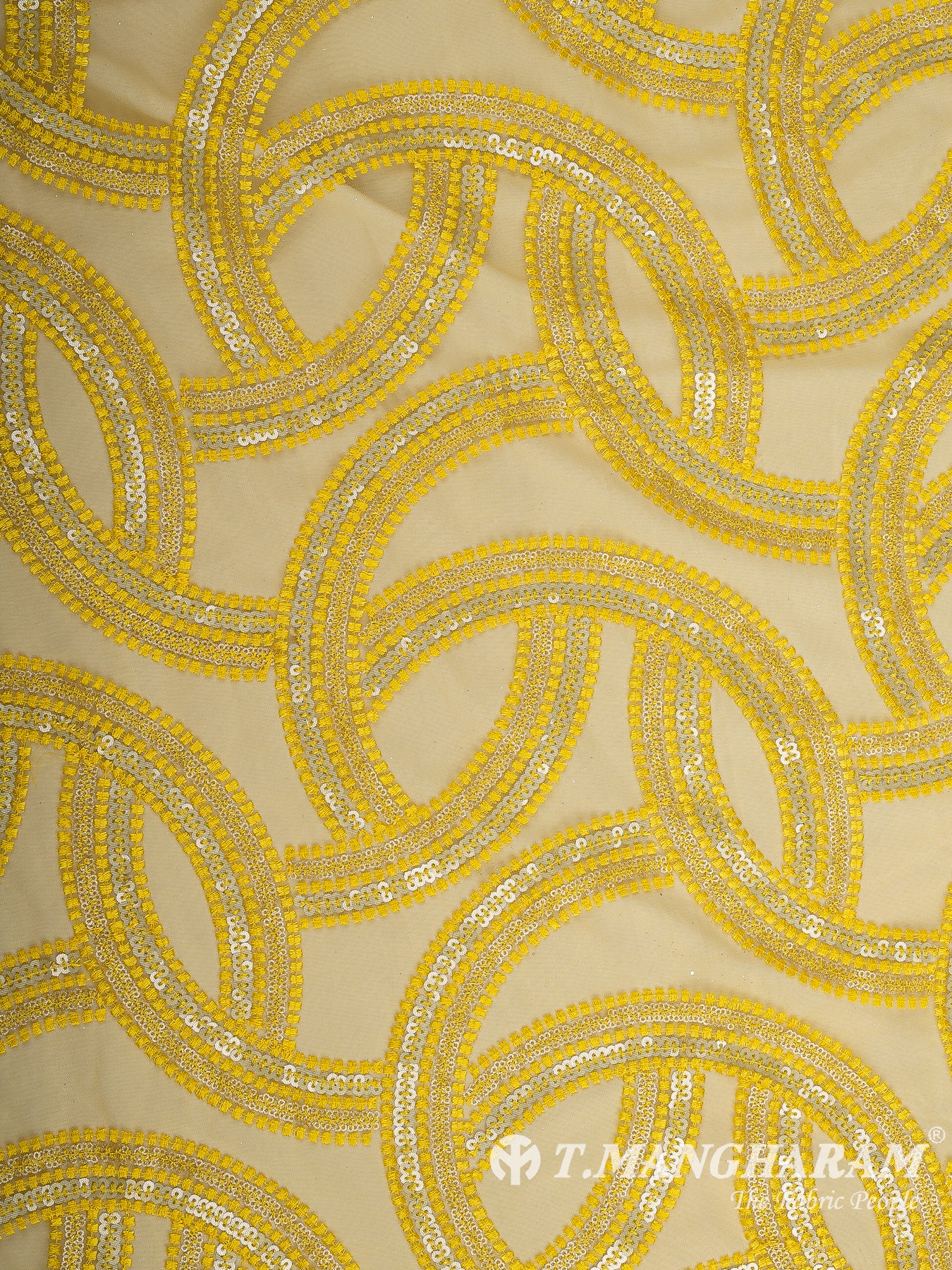 Yellow Fancy Net Fabric - EC12842