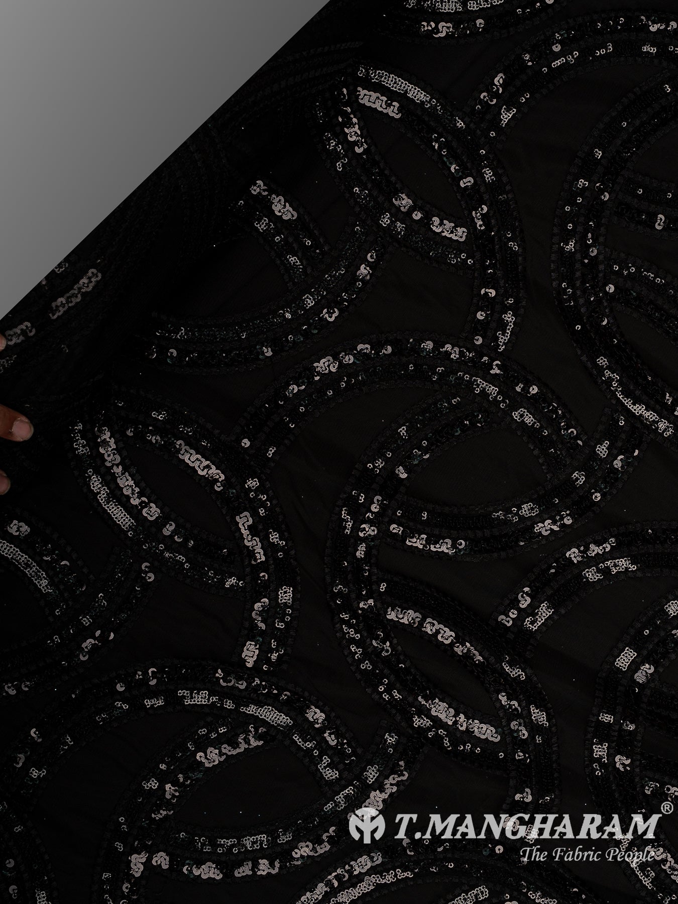 Black Fancy Net Fabric - EC12840