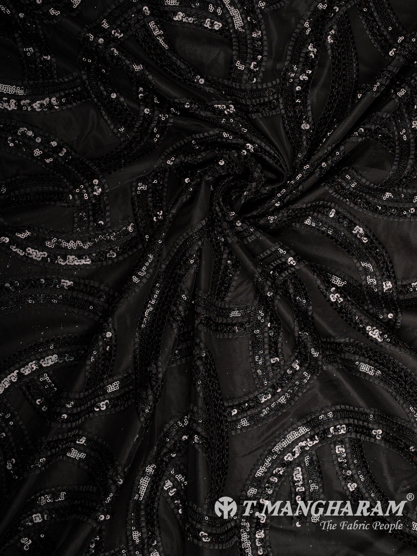 Black Fancy Net Fabric - EC12840