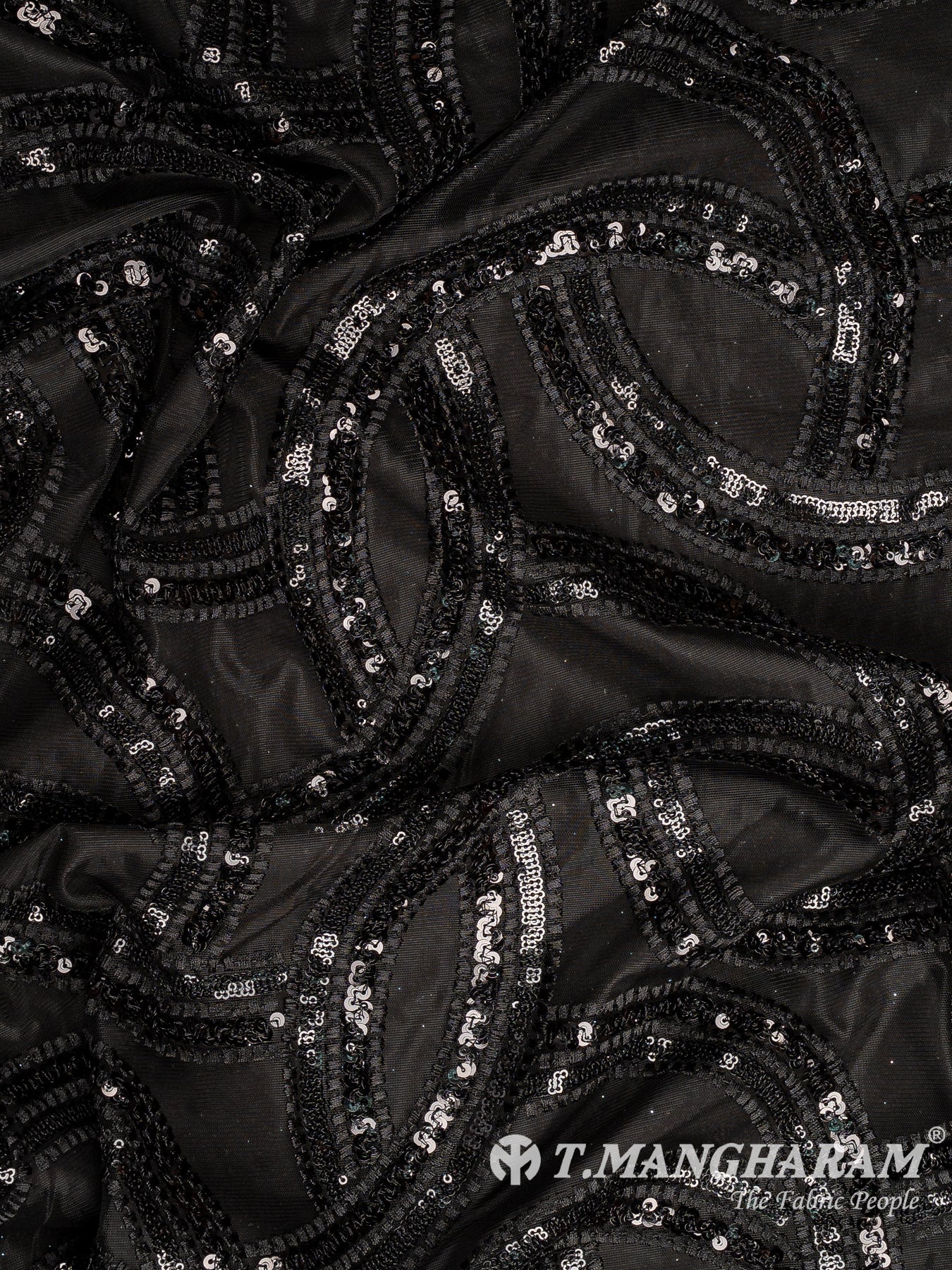 Black Fancy Net Fabric - EC12840