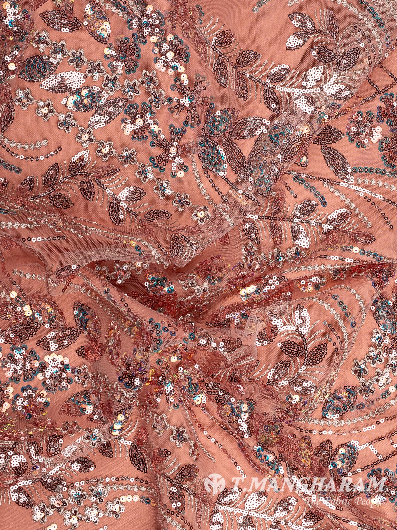Peach Fancy Net Fabric - EB9499
