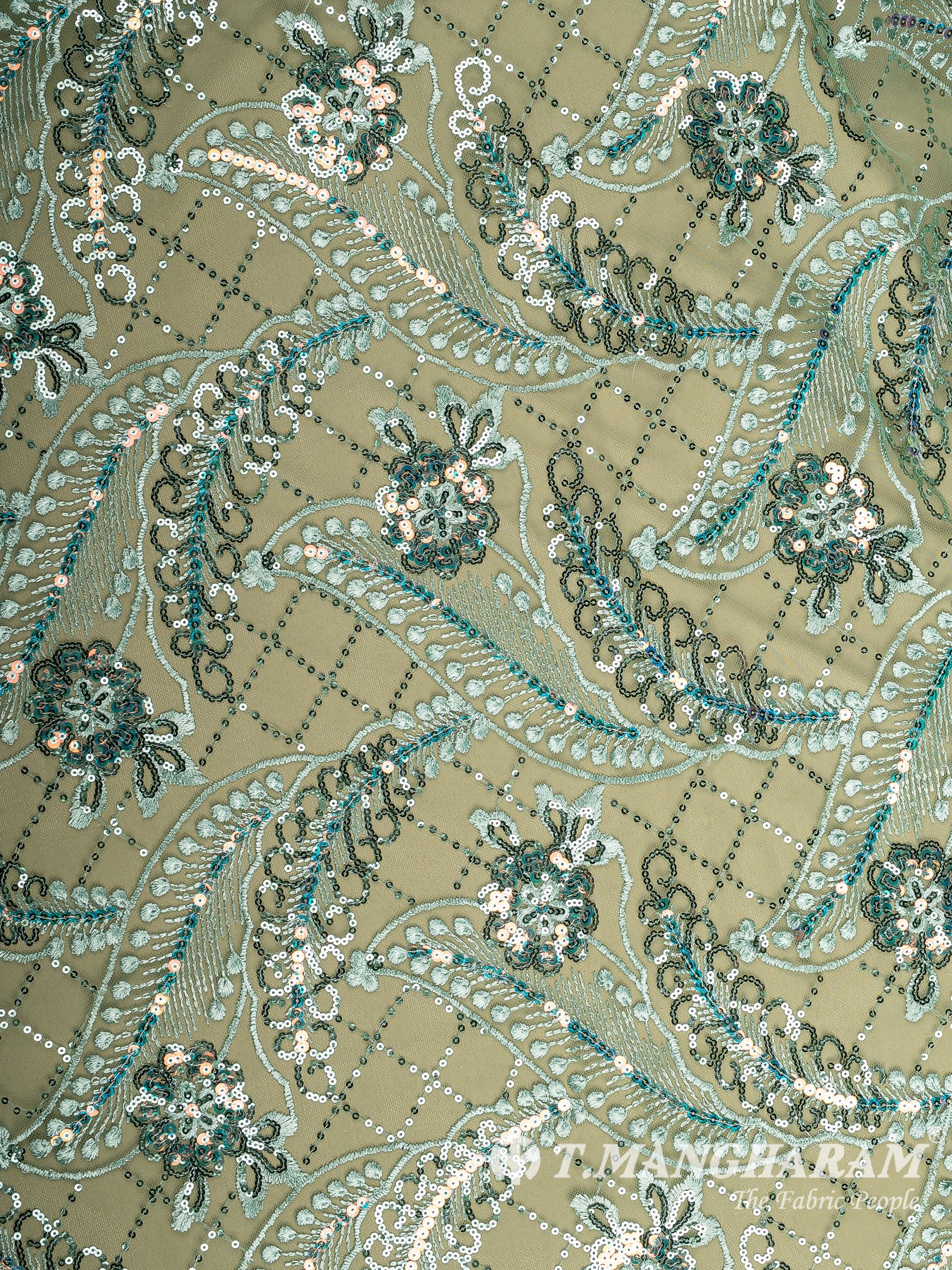 Green Fancy Net Fabric - EB9494