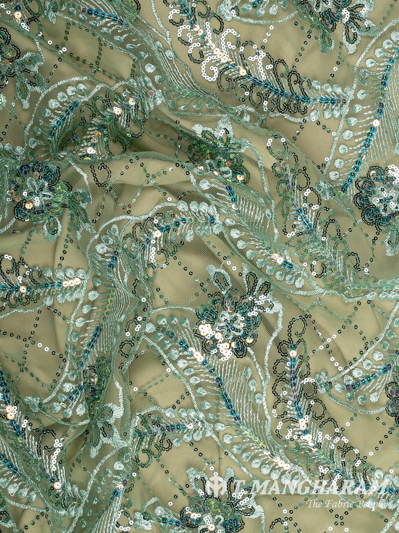 Green Fancy Net Fabric - EB9494