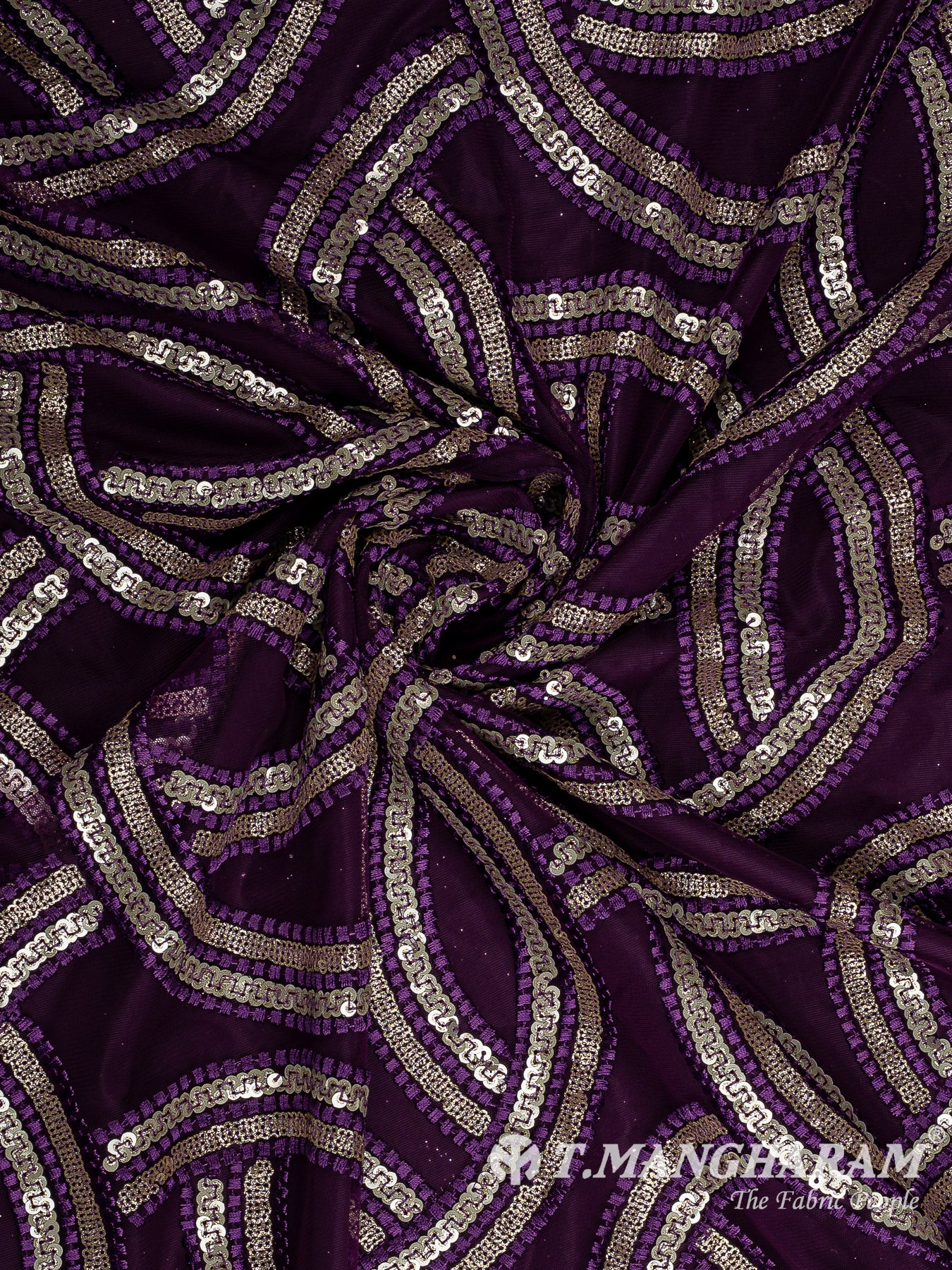 Purple Fancy Net Fabric - EC12843