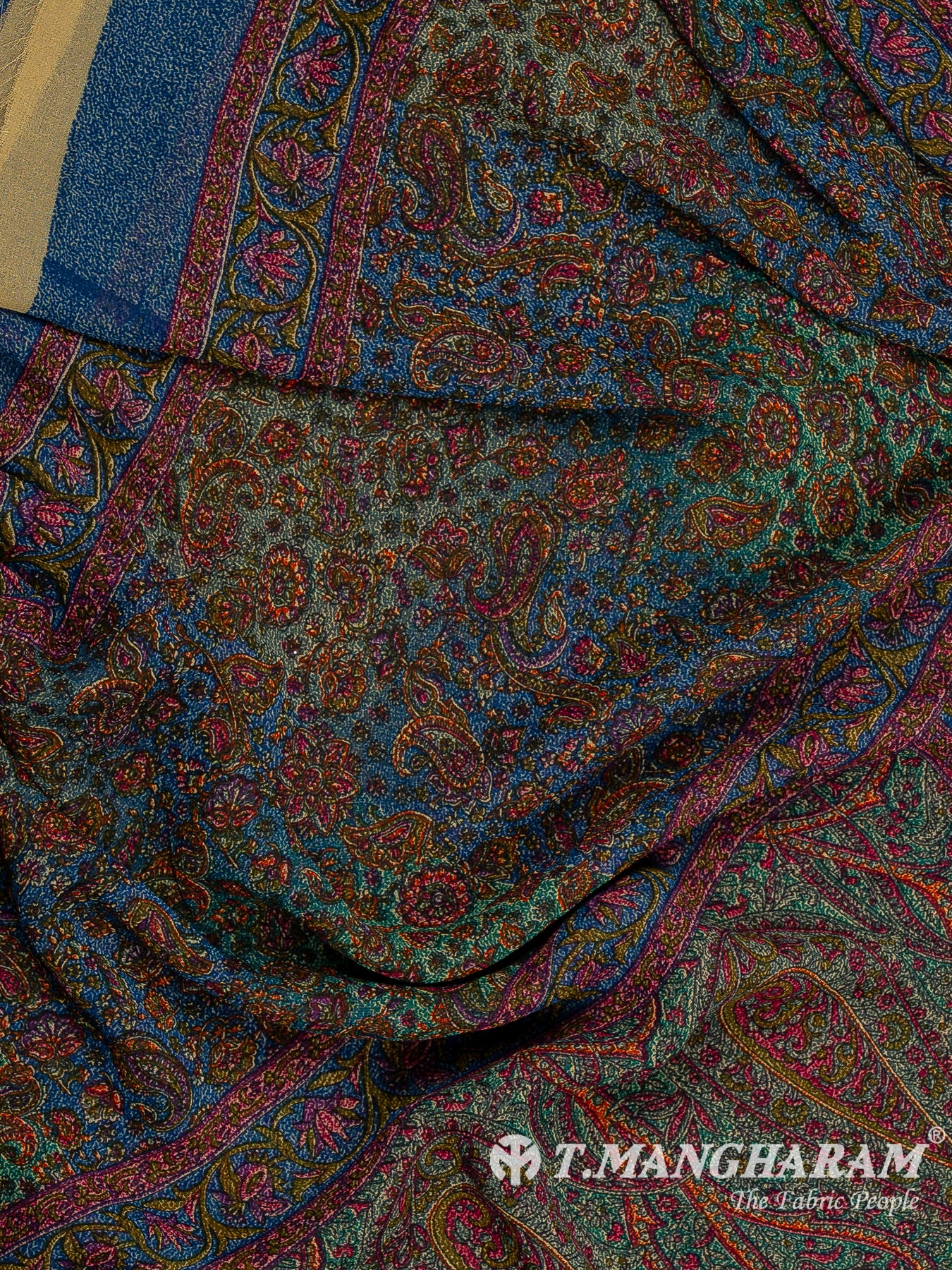 Blue Crepe Chudidhar Fabric Set - EF1617