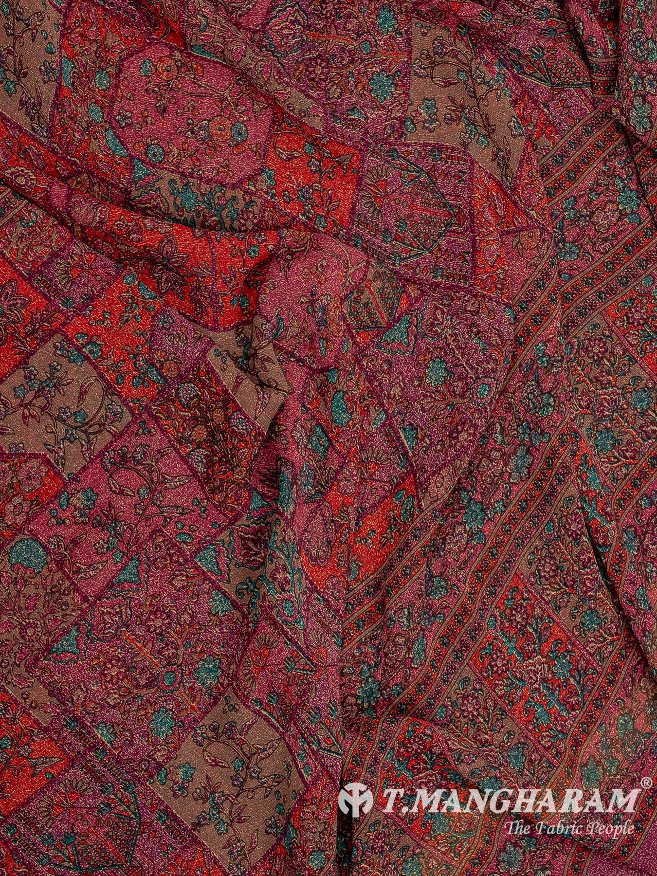 Purple Crepe Chudidhar Fabric Set - EF1585