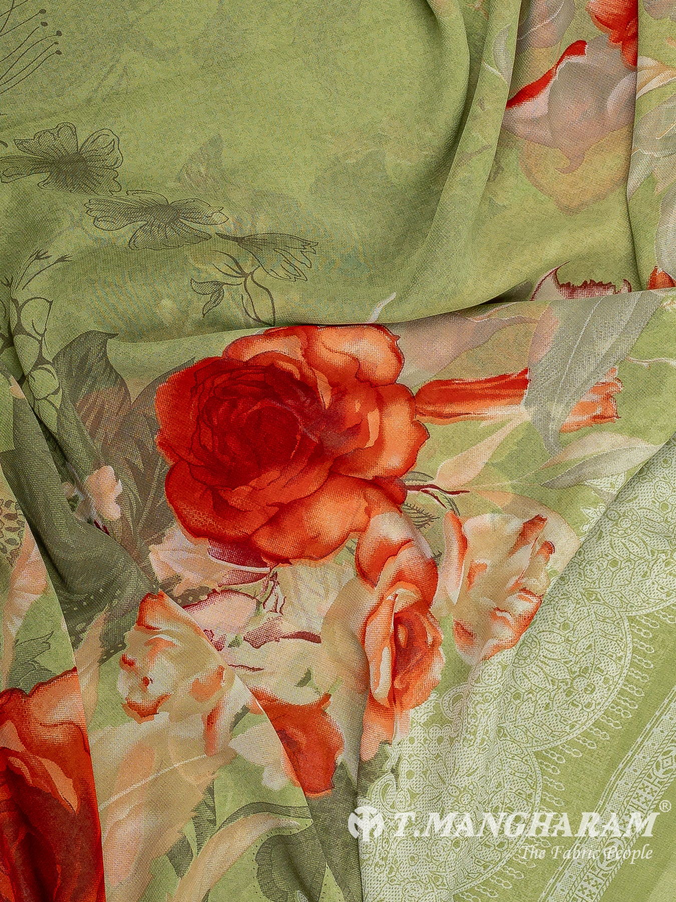 Green Crepe Chudidhar Fabric Set - EF1598