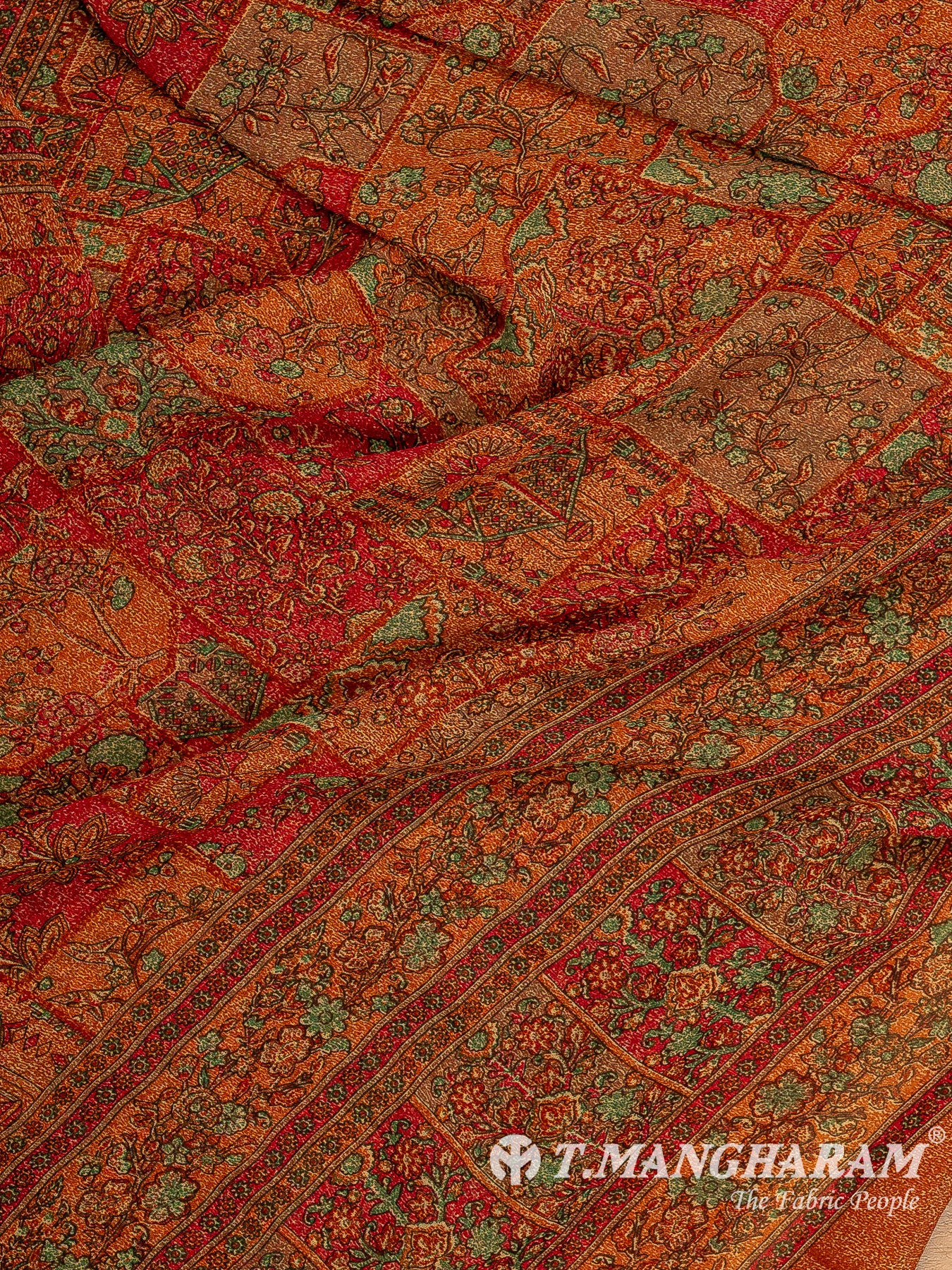 Mustard Yellow Crepe Chudidhar Fabric Set - EF1587
