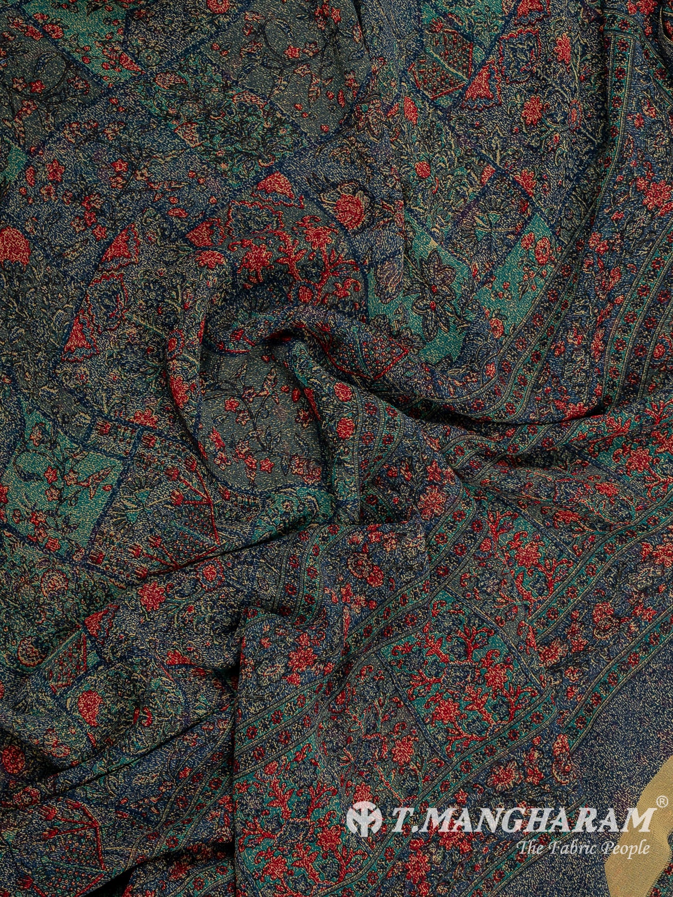 Blue Crepe Chudidhar Fabric Set - EF1586