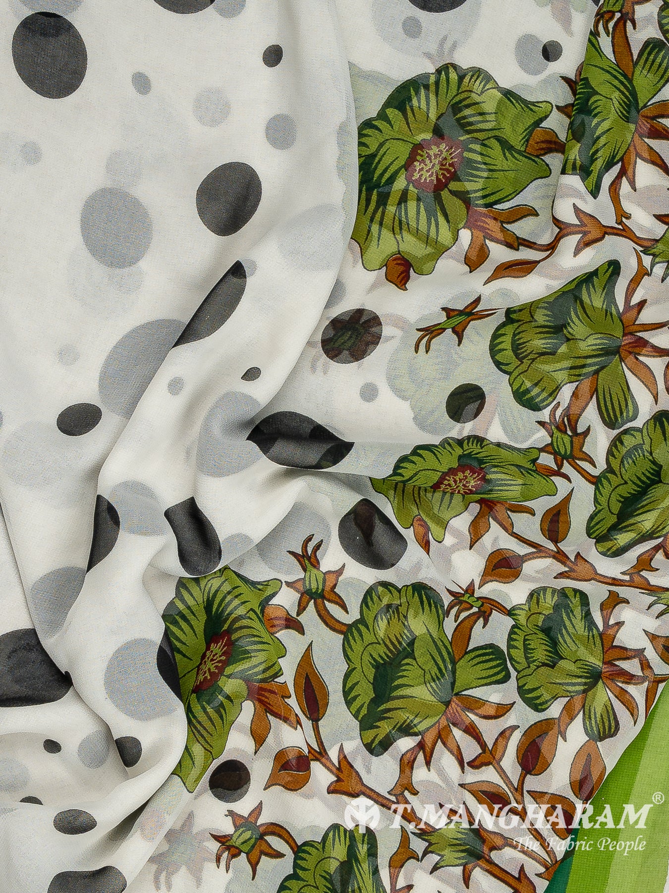 Green Crepe Chudidhar Fabric Set - EF1609