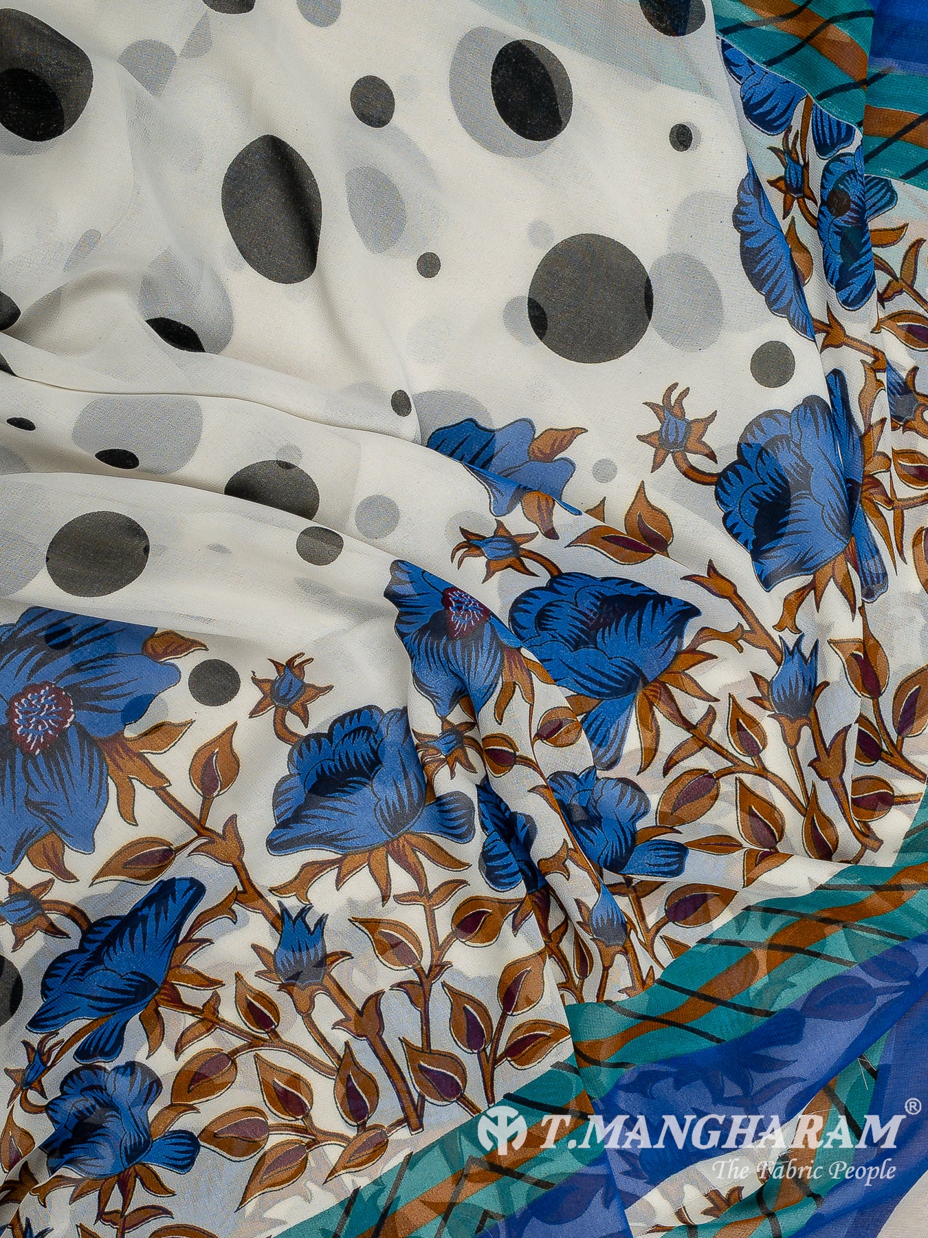 Blue Crepe Chudidhar Fabric Set - EF1610