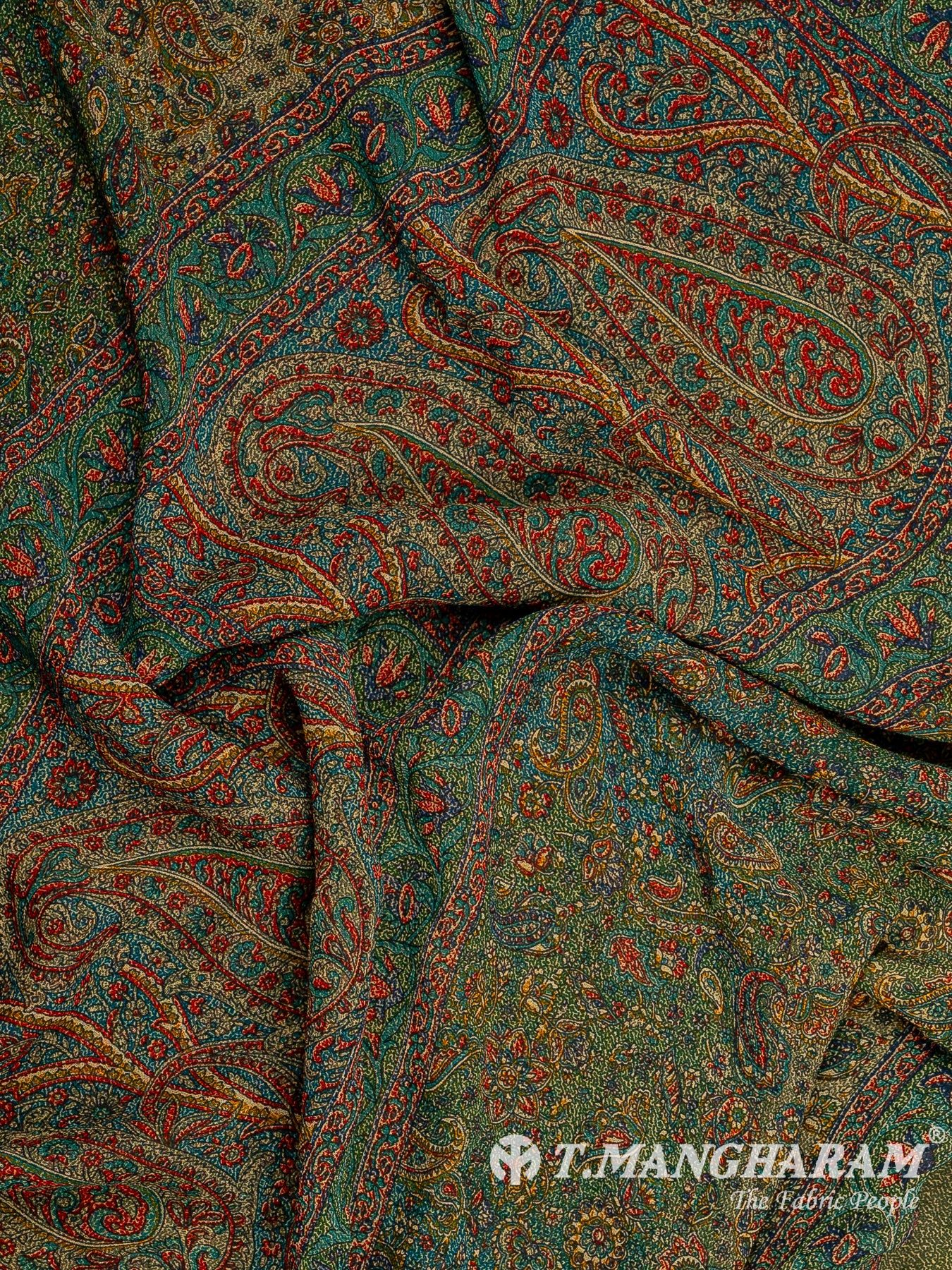 Green Crepe Chudidhar Fabric Set - EF1616