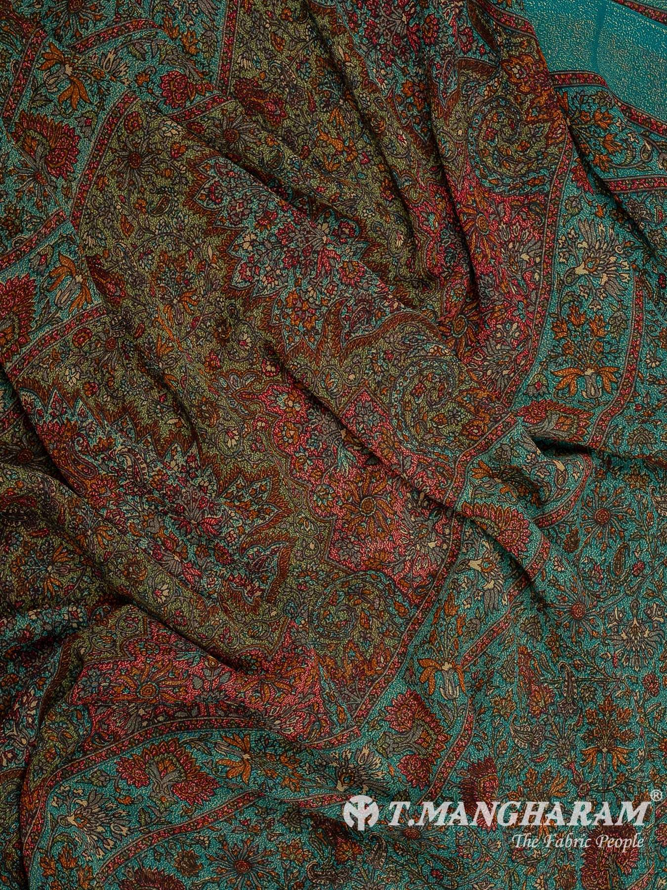 Green Crepe Chudidhar Fabric Set - EF1619
