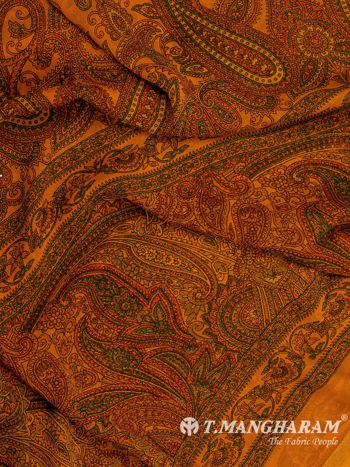 Mustard Yellow Crepe Chudidhar Fabric Set - EF1594