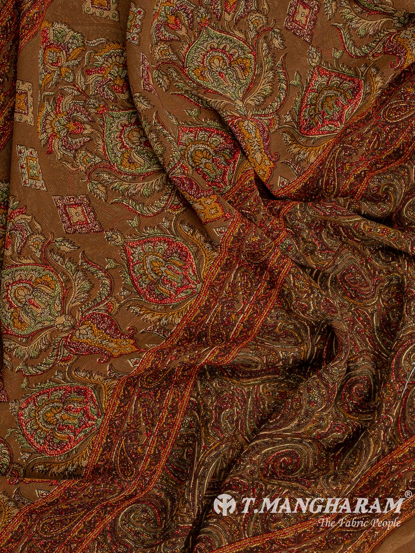 Brown Crepe Chudidhar Fabric Set - EF1591