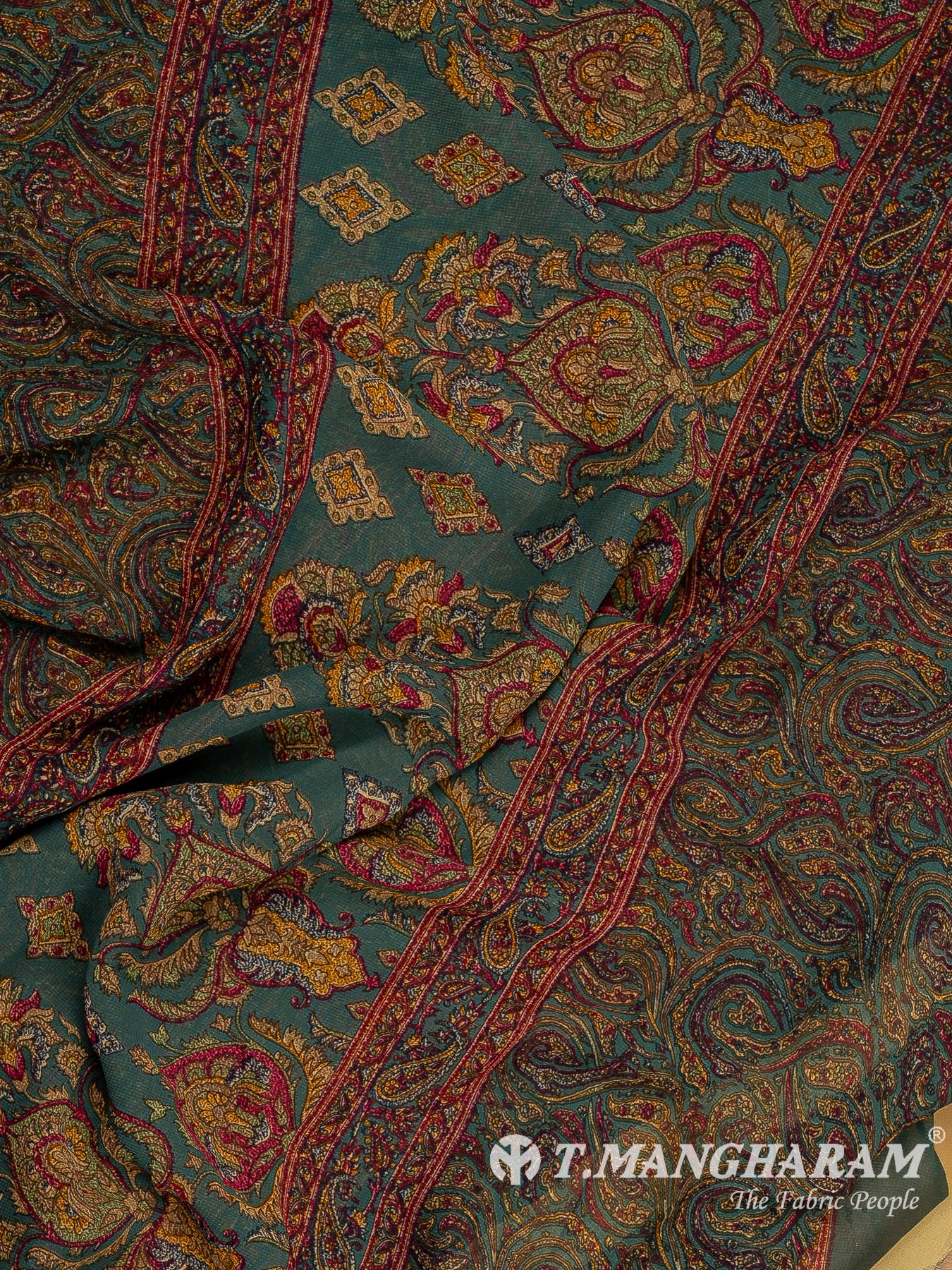 Green Crepe Chudidhar Fabric Set - EF1589