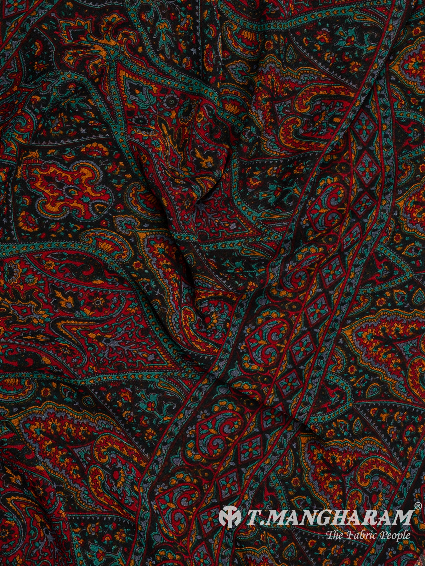 Black Crepe Chudidhar Fabric Set - EF1613