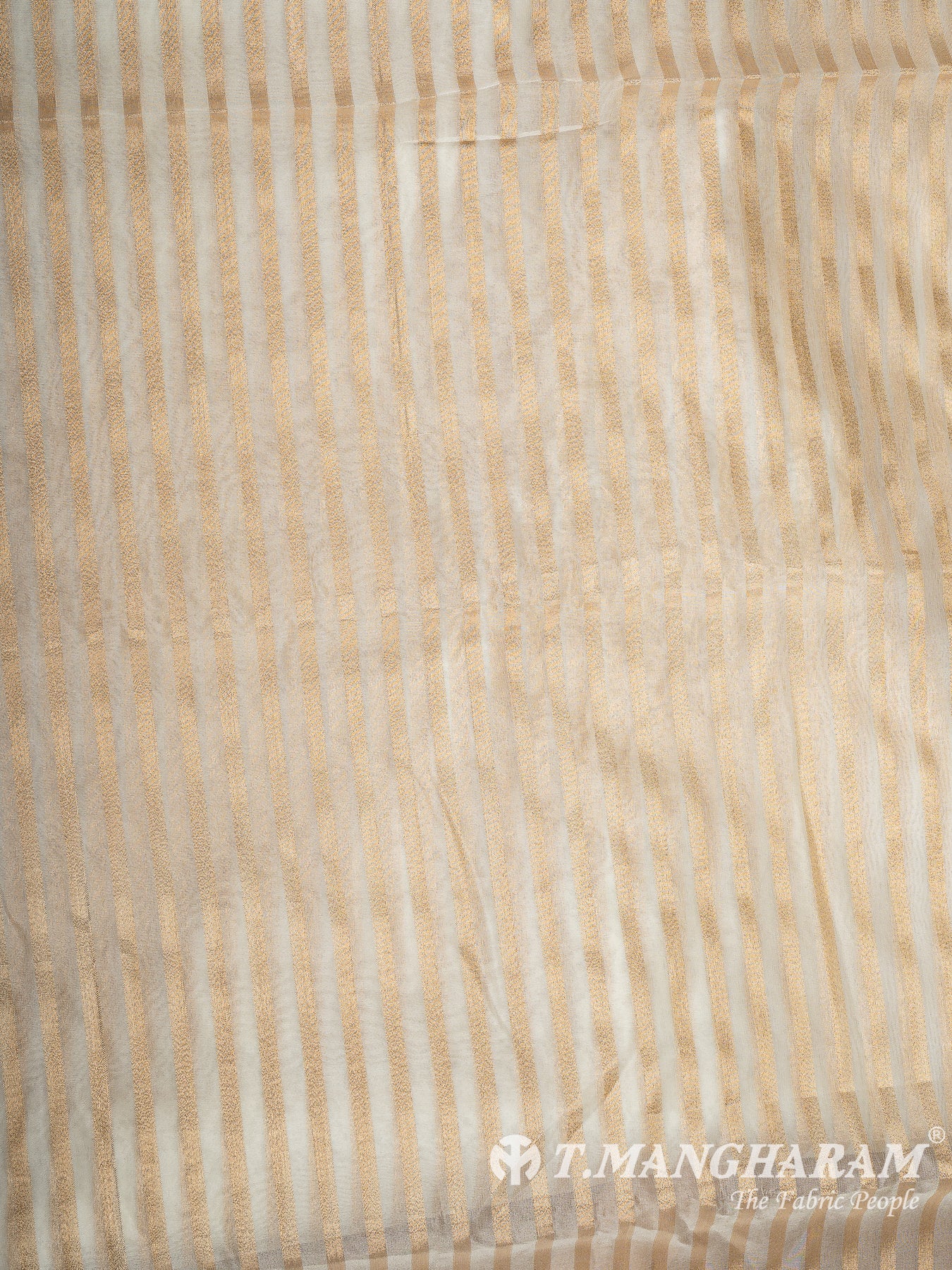 Cream Semi Banaras Fabric - EC13447