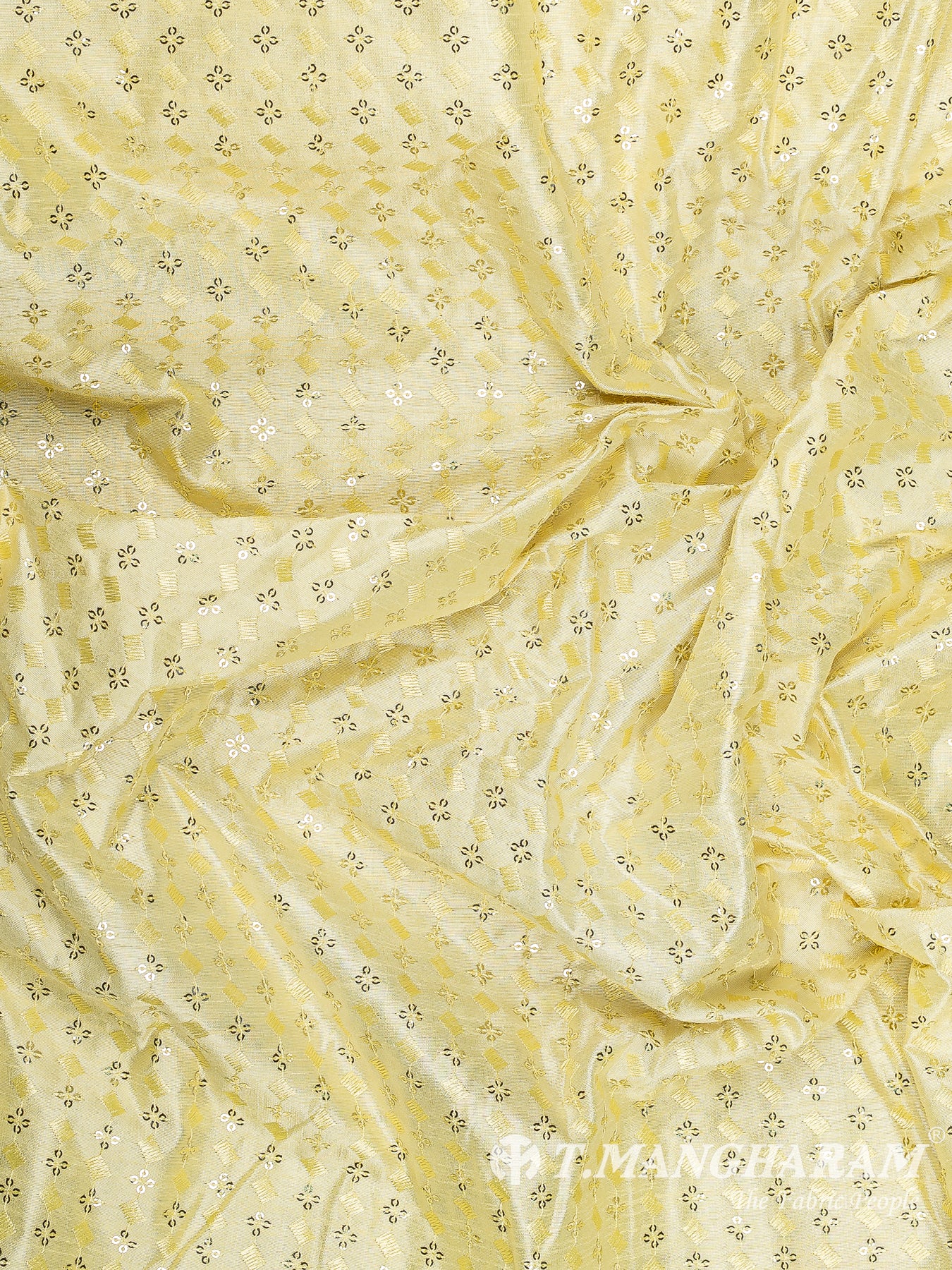 Yellow Semi Raw Silk Fabric - EB10012