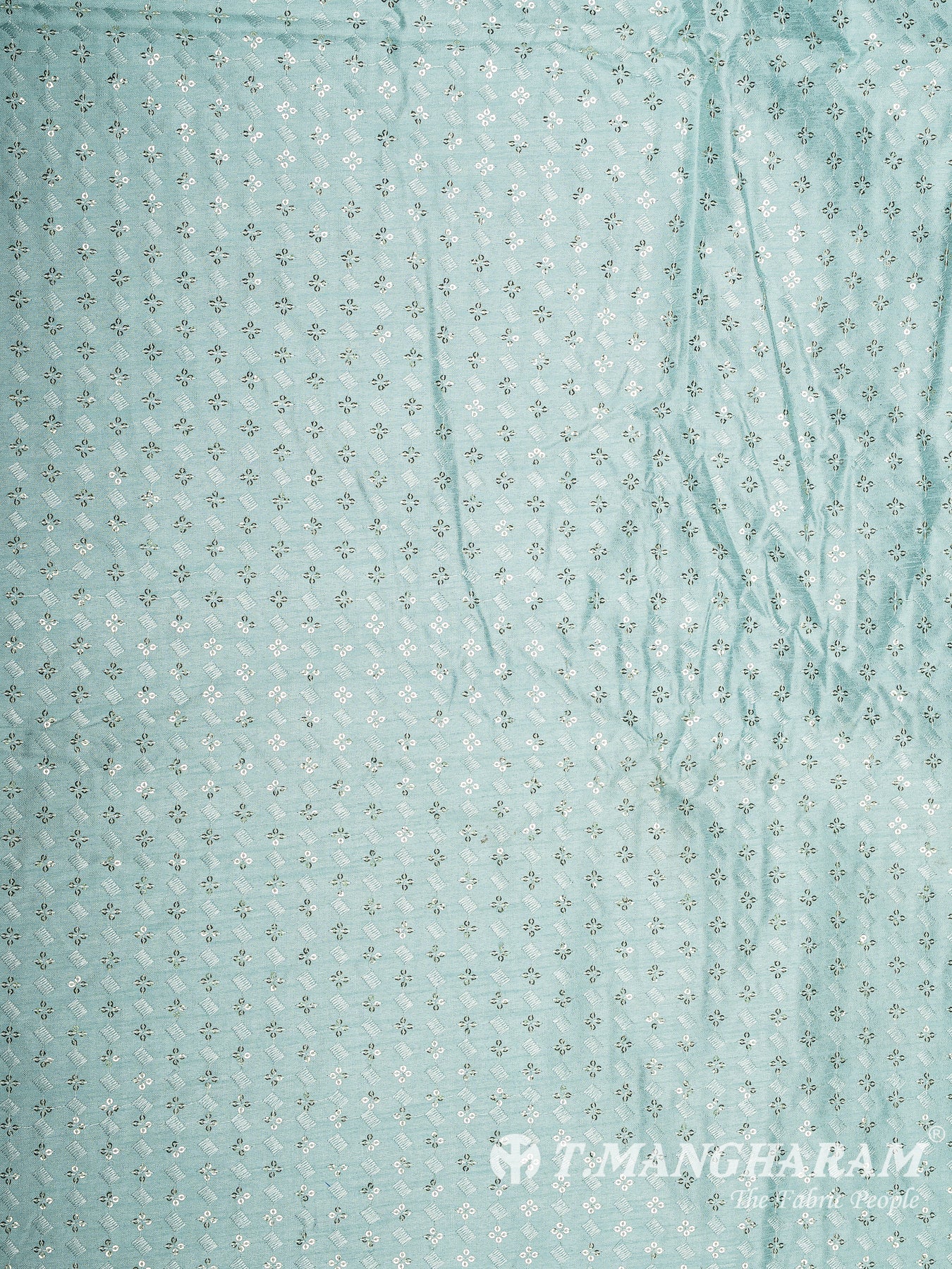 Blue Semi Raw Silk Fabric - EB10011