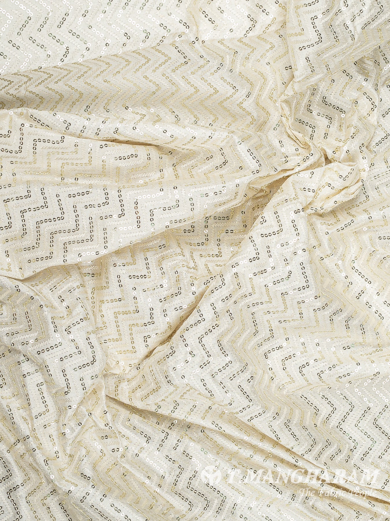 Cream Semi Raw Silk Fabric - EB10021