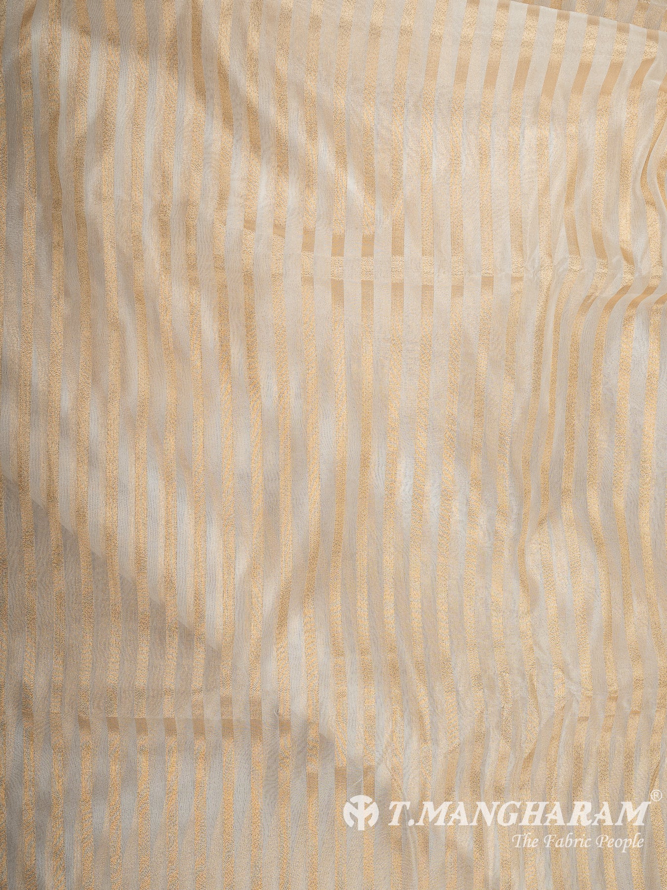 Cream Semi Banaras Fabric - EC13448