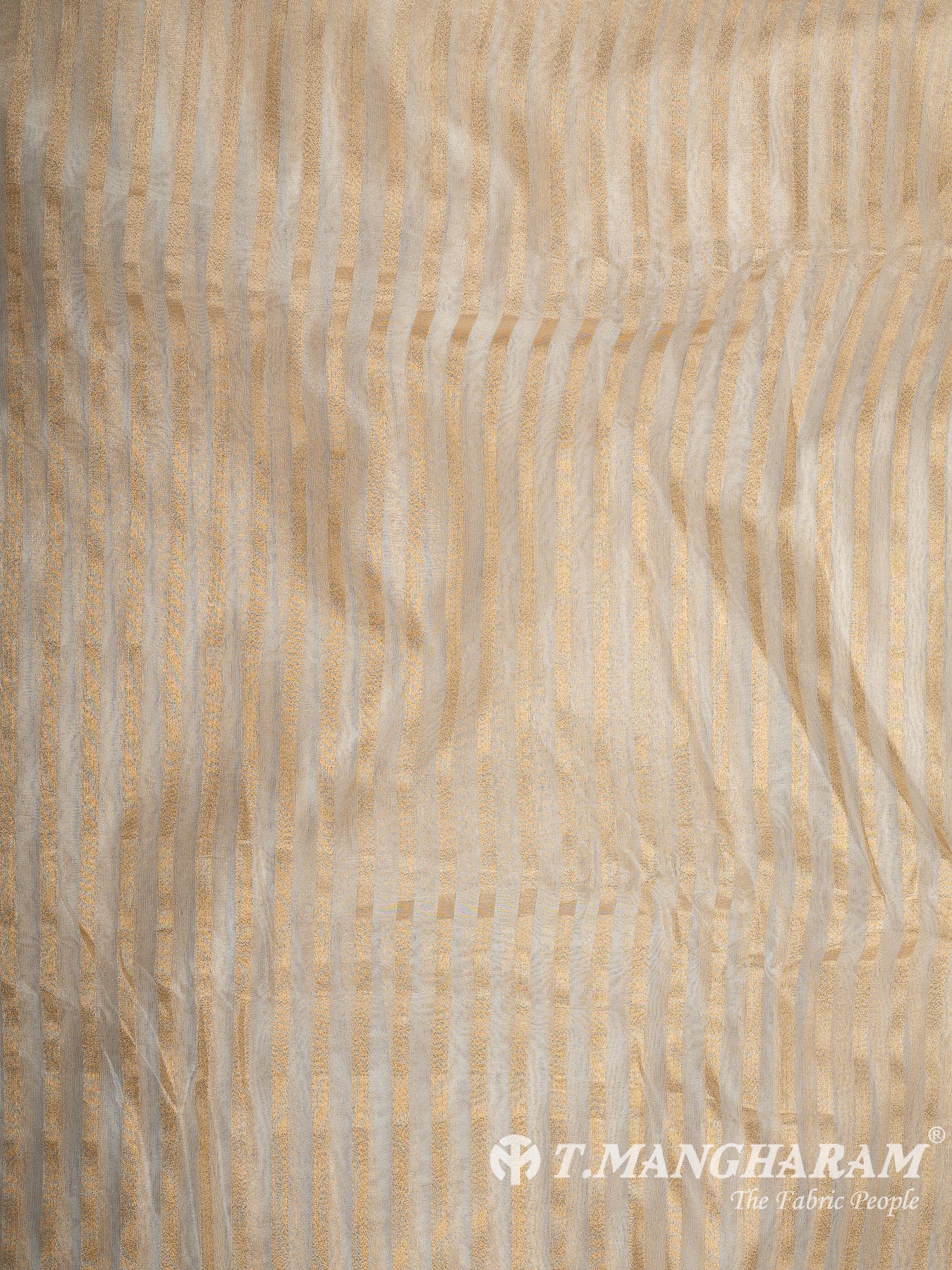 Cream Semi Banaras Fabric - EC13449