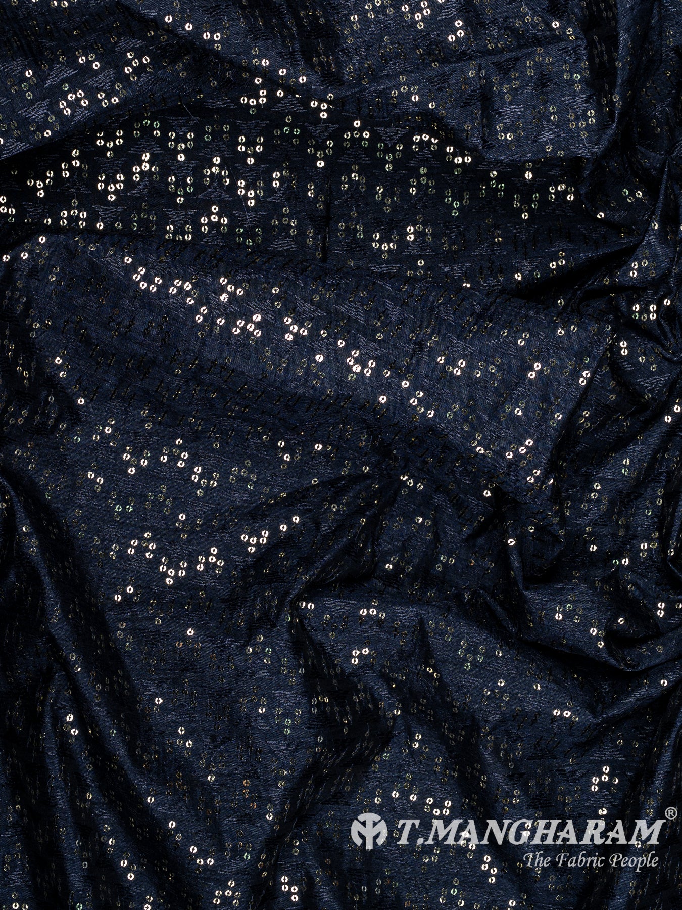 Blue Semi Raw Silk Fabric - EB10017
