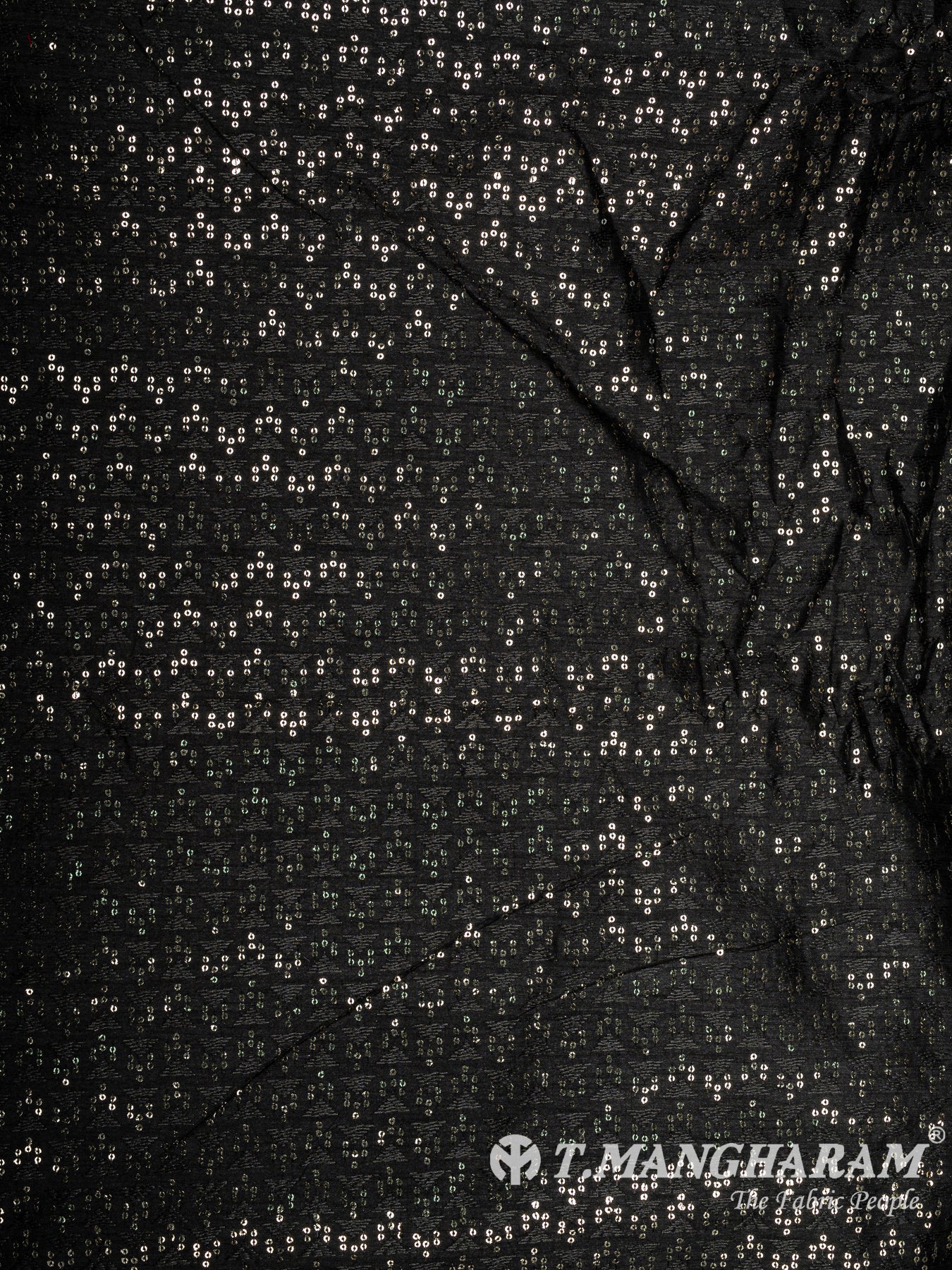 Black Semi Raw Silk Fabric - EB10016