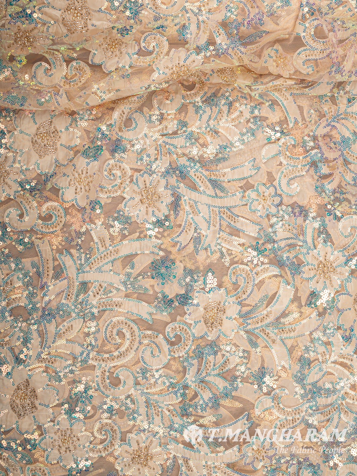 Beige Fancy Net Fabric - EB10025