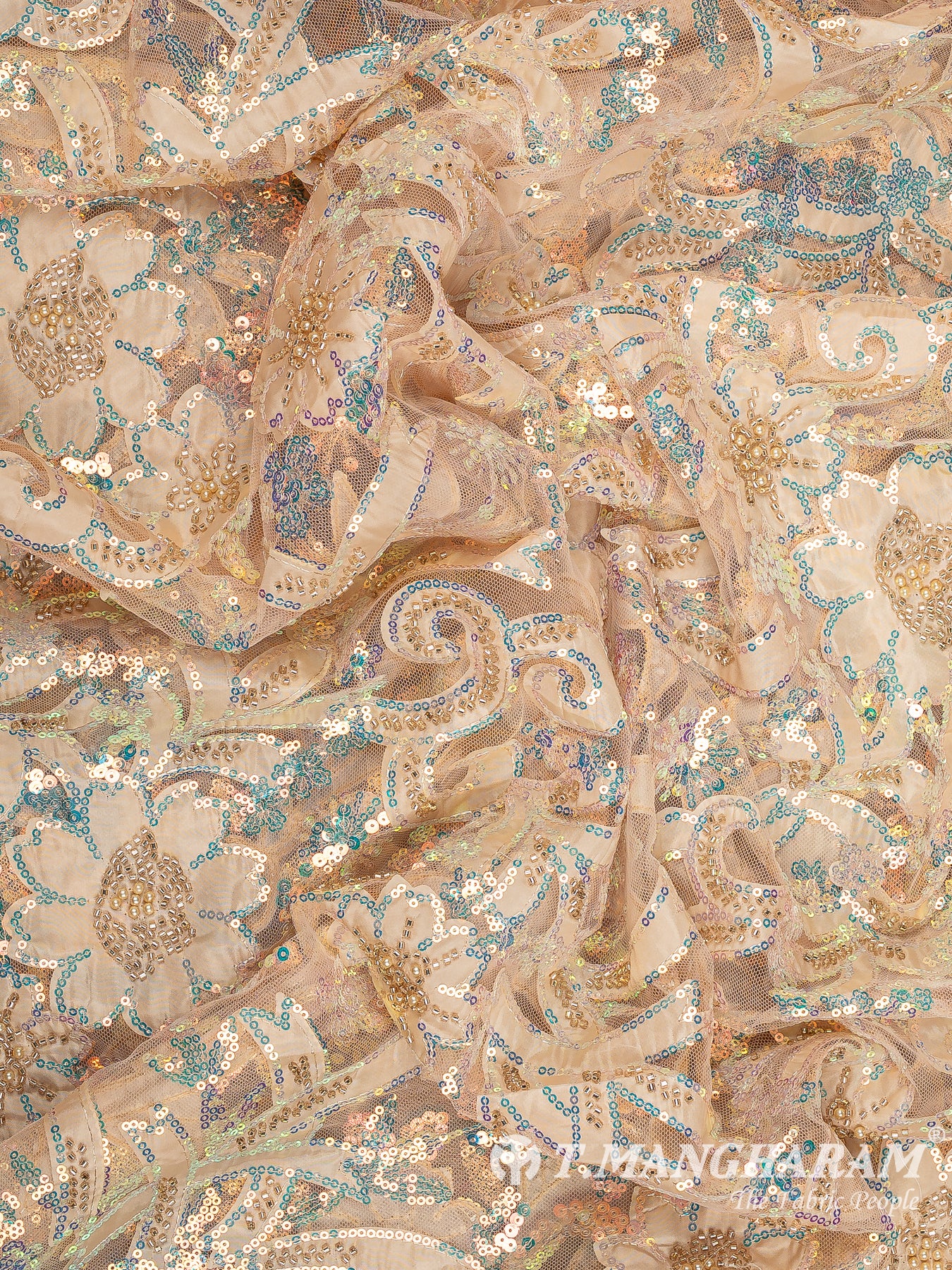 Beige Fancy Net Fabric - EB10025