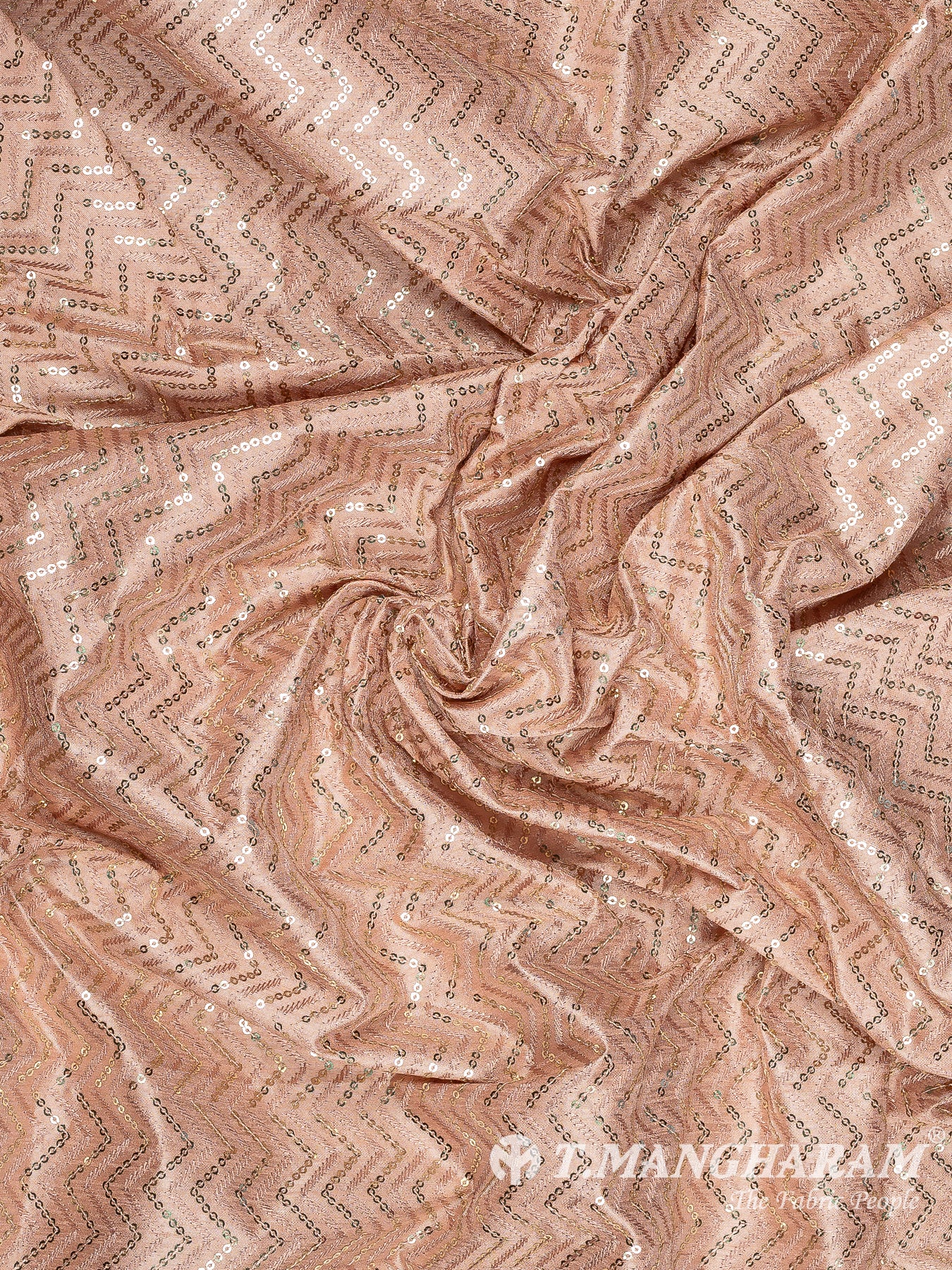 Peach Semi Raw Silk Fabric - EB10020