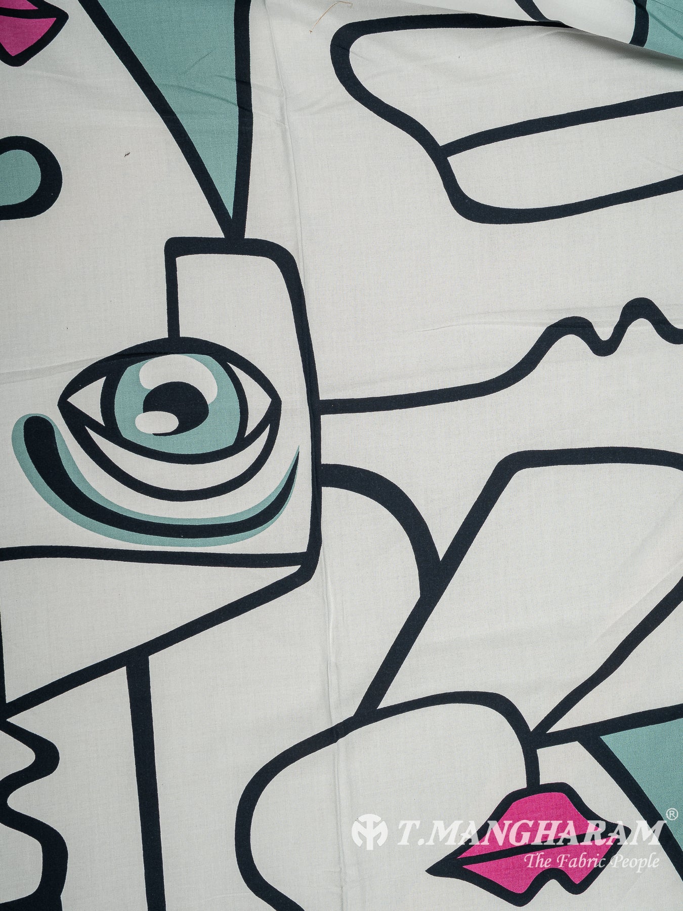 White Rayon Cotton Fabric - EC13572