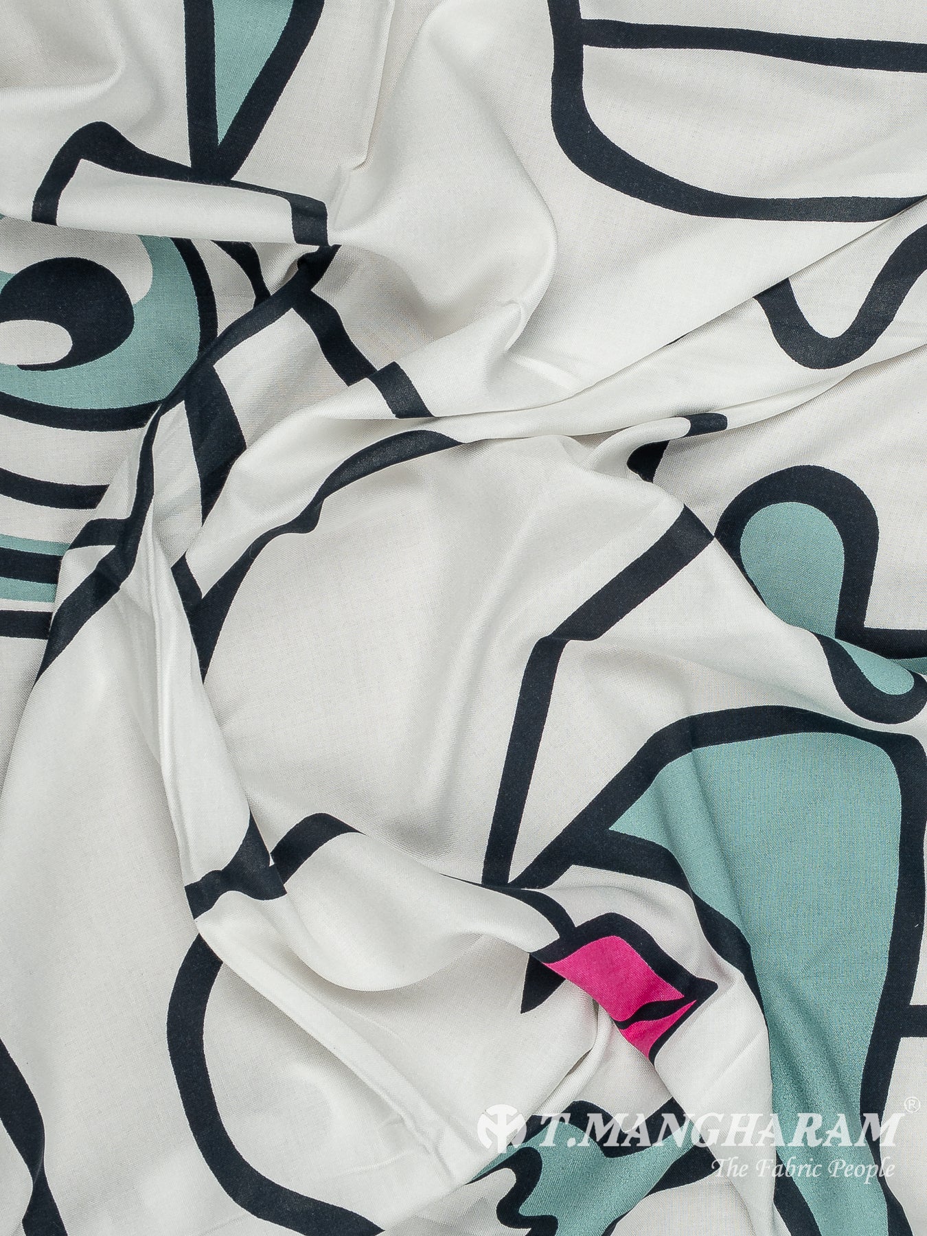 White Rayon Cotton Fabric - EC13572