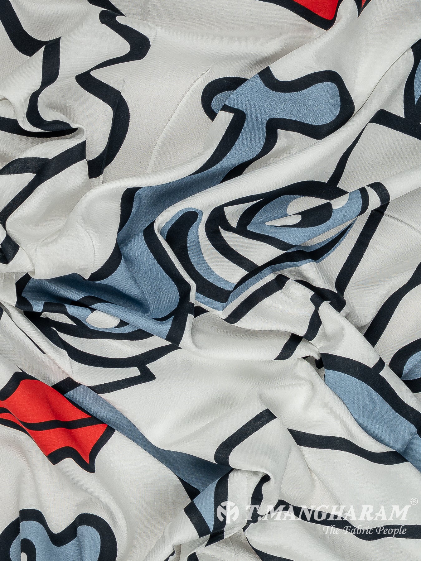White Rayon Cotton Fabric - EC13571